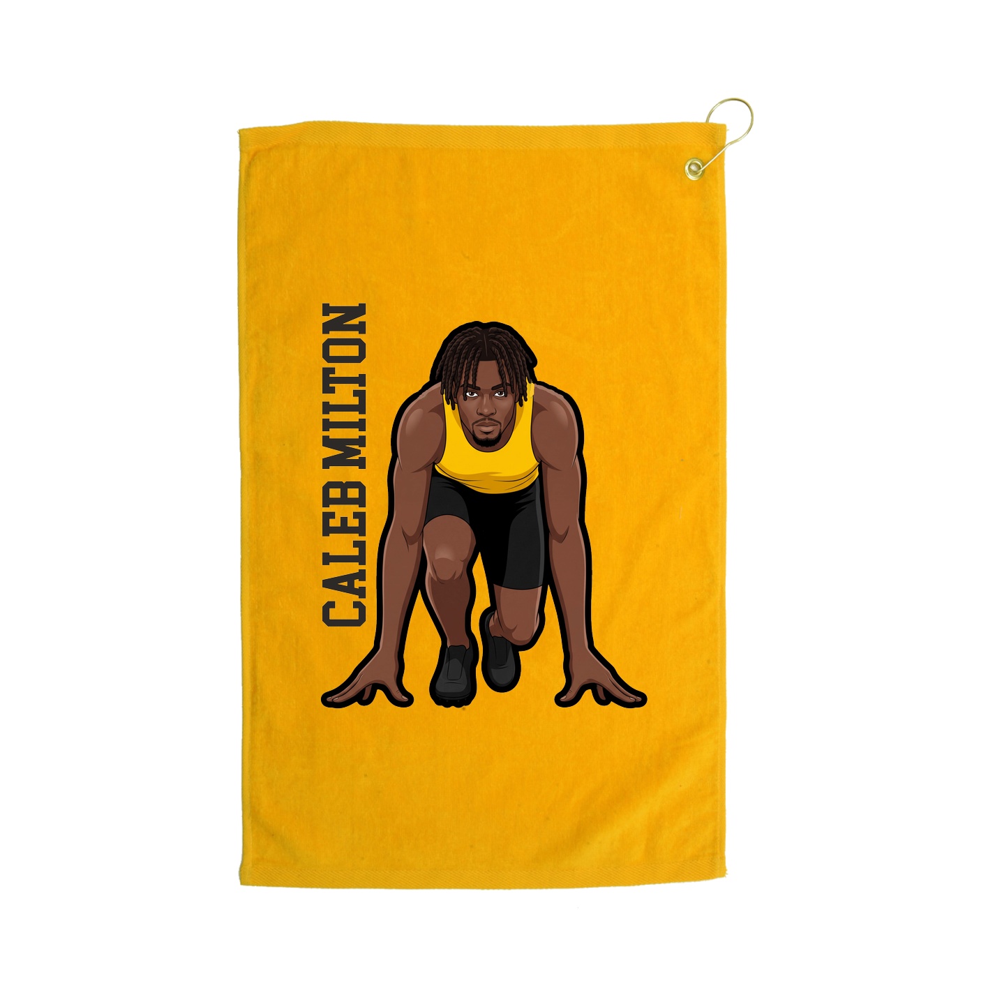 Golf Towel — Name Vertical in Gold