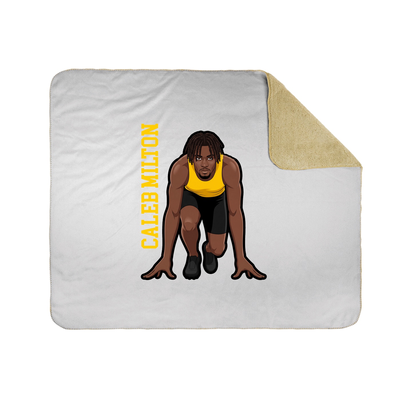 Throw Blanket — Name Vertical in White