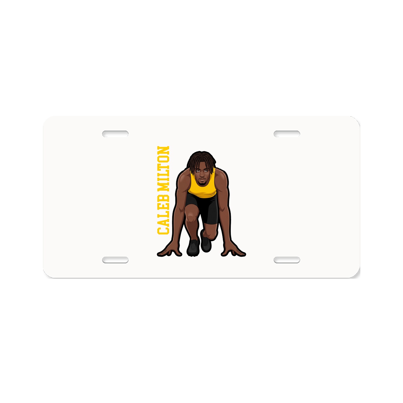 License Plate — Name Vertical in Classic