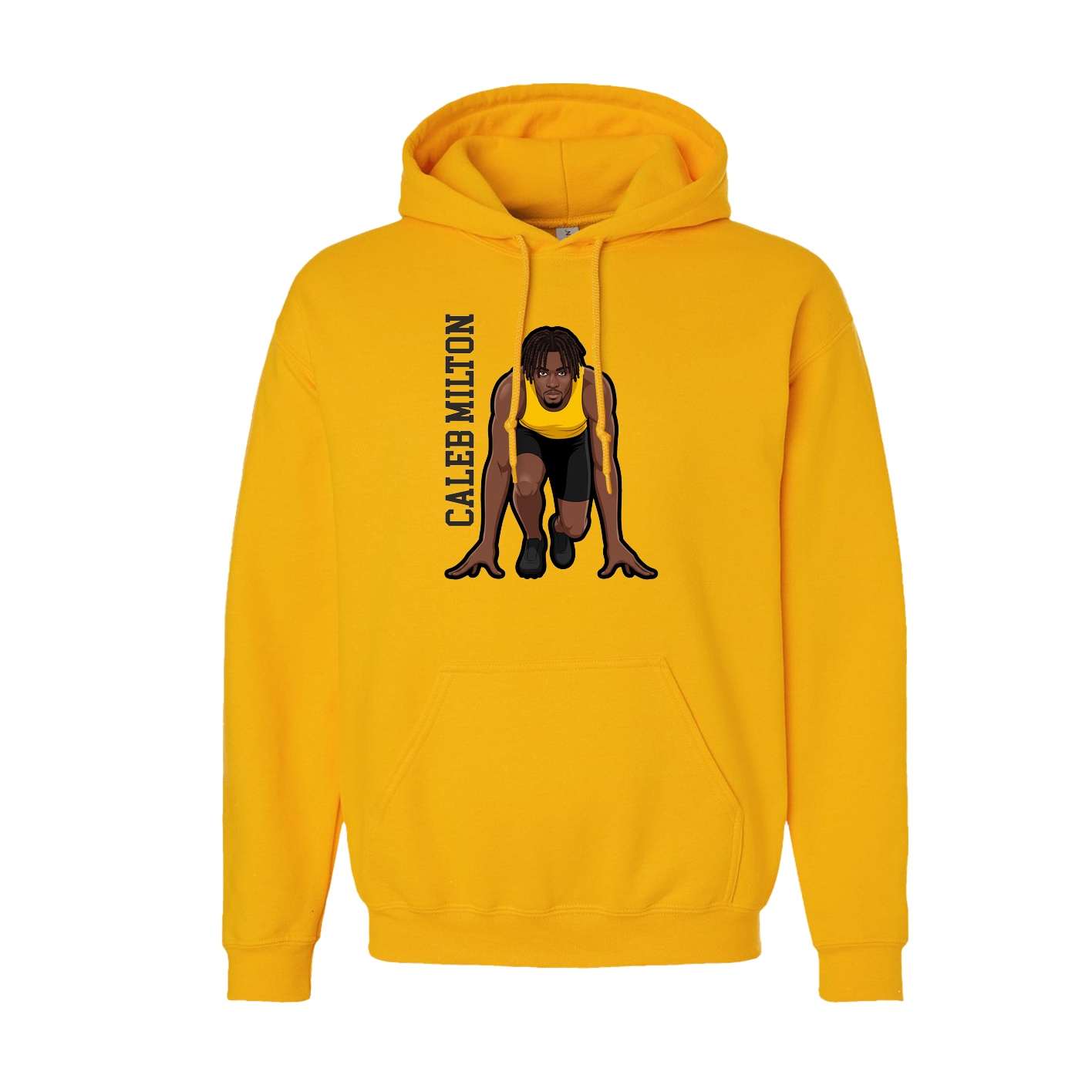 Hoodie — Name Vertical in Gold