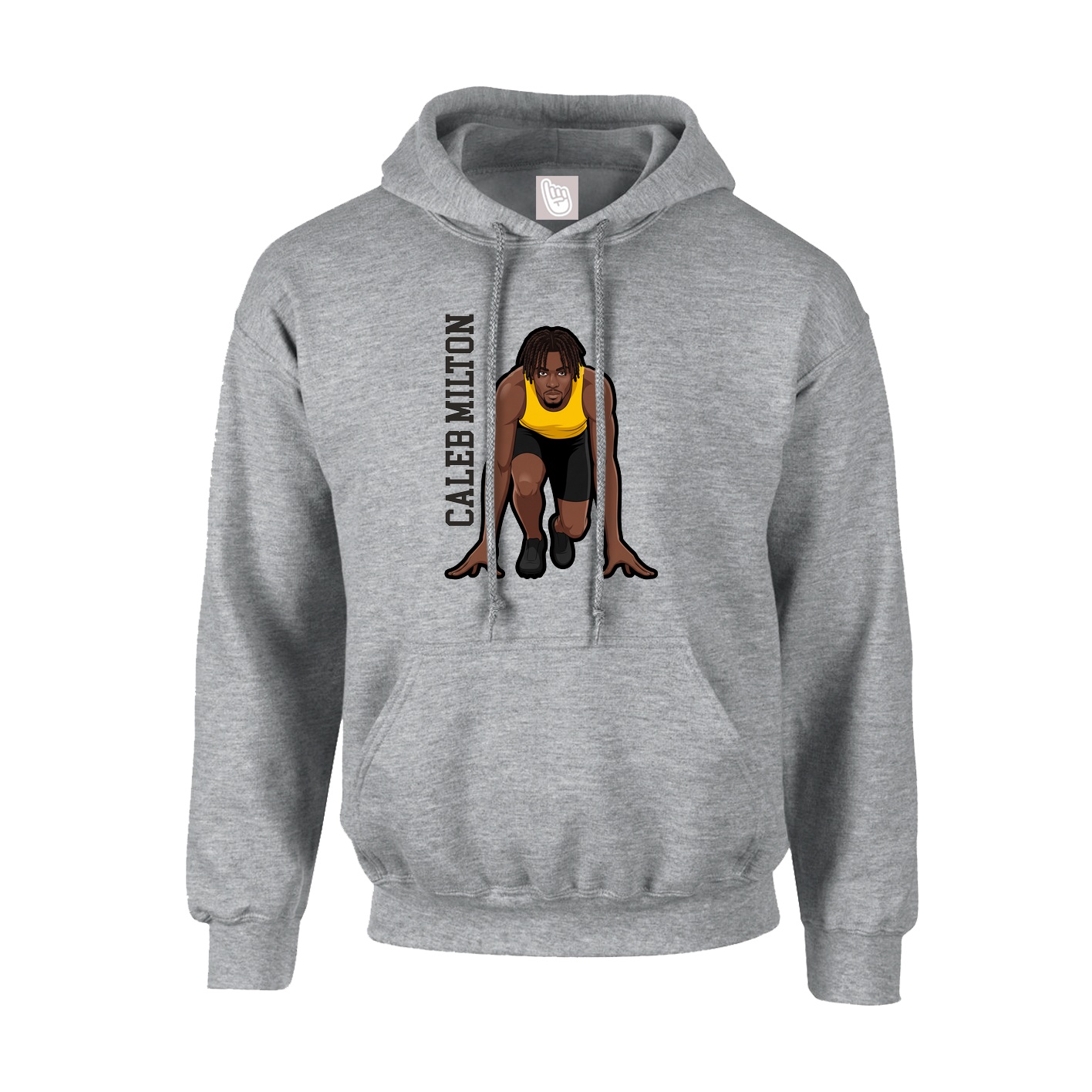 Youth Hoodie — Name Vertical in Grey