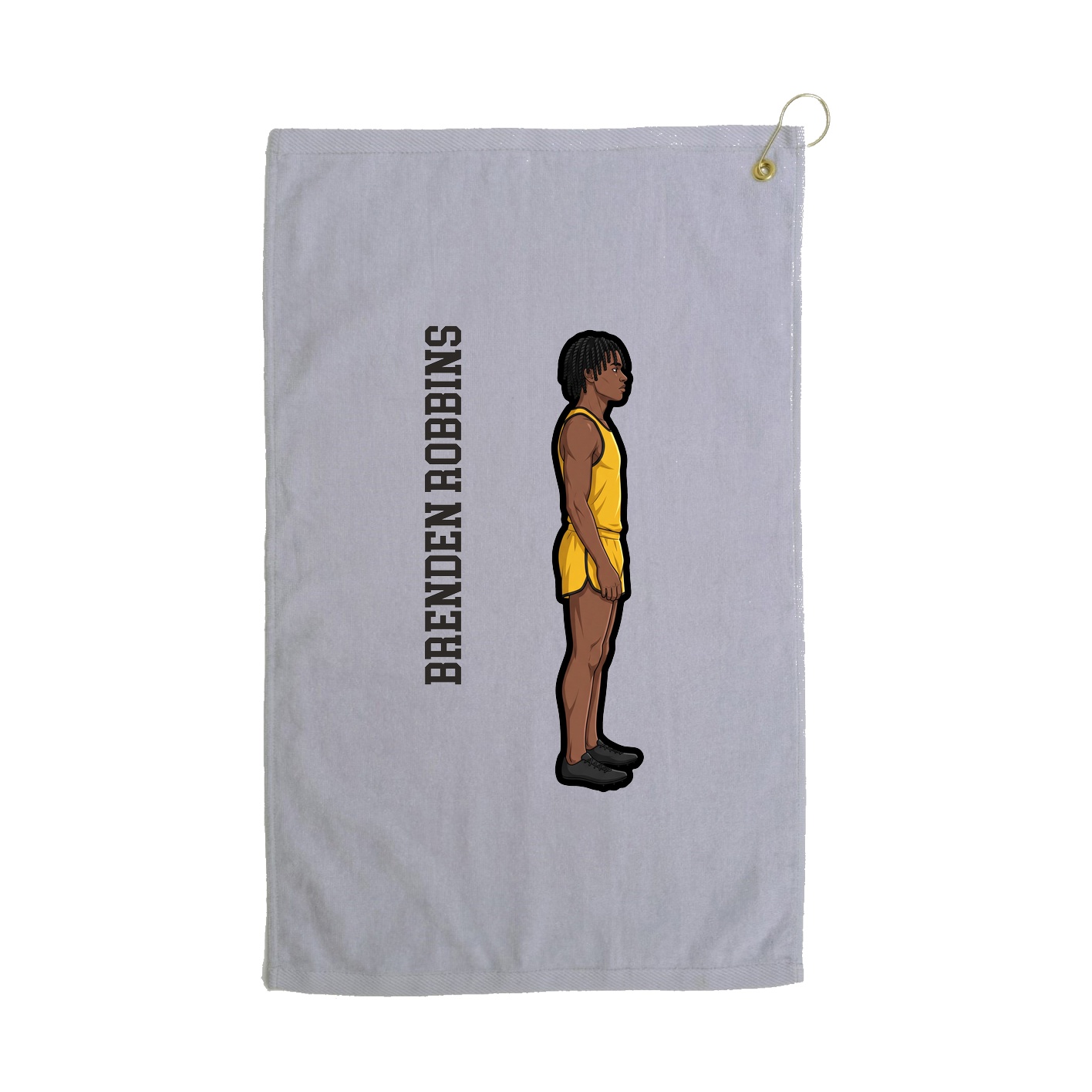 Golf Towel — Name Vertical in Grey