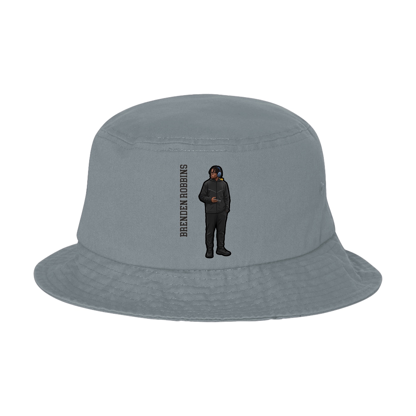 Bucket Cap — Name Vertical in Grey