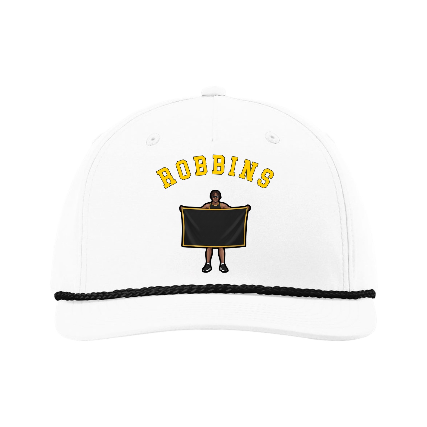 Five-Panel Classic Rope Cap — Shirsey Arch in White