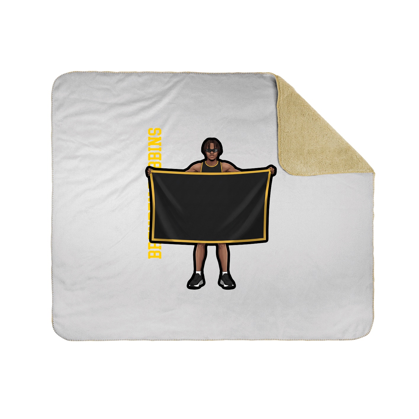 Throw Blanket — Name Vertical in White