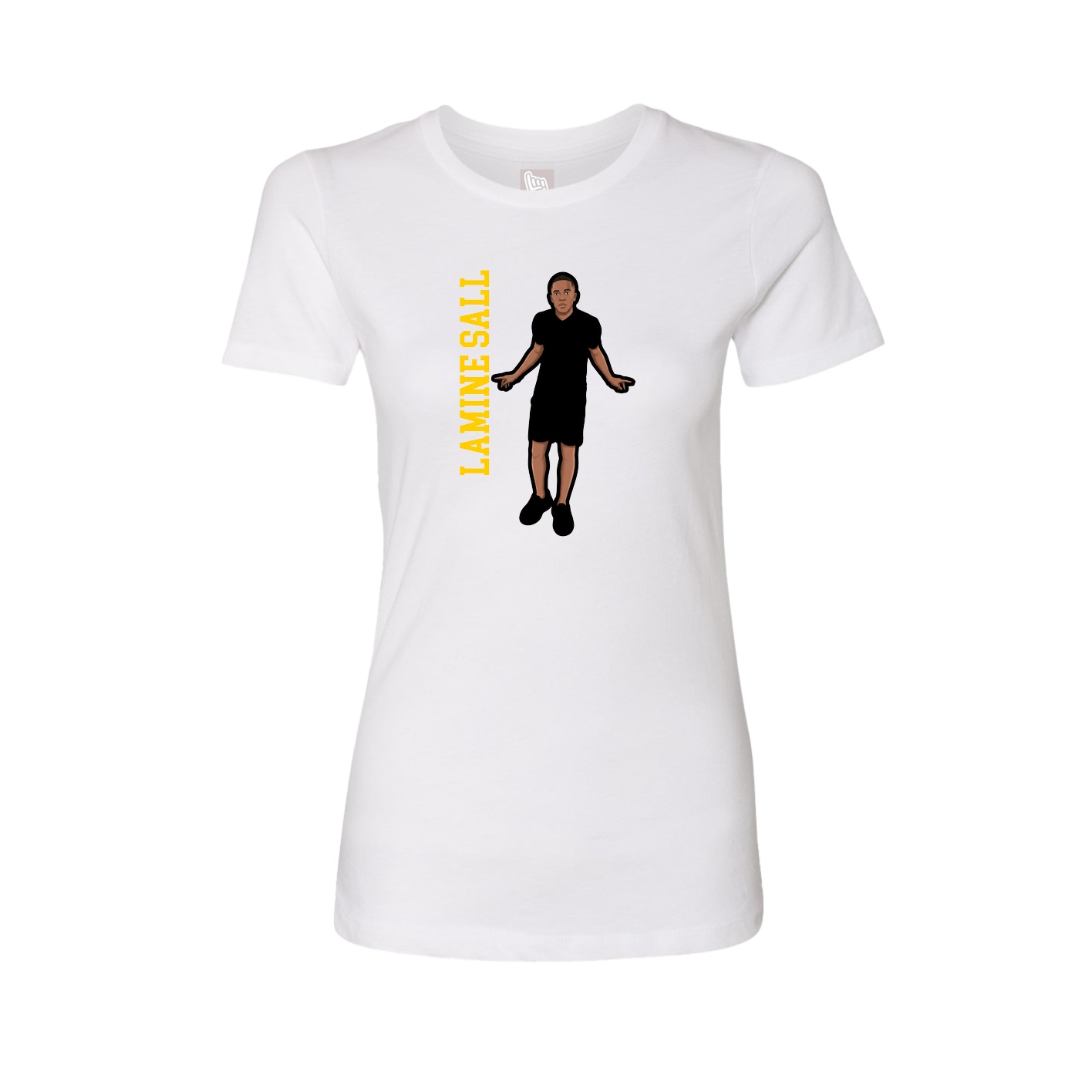 Fitted Women's Tee — Name Vertical in White