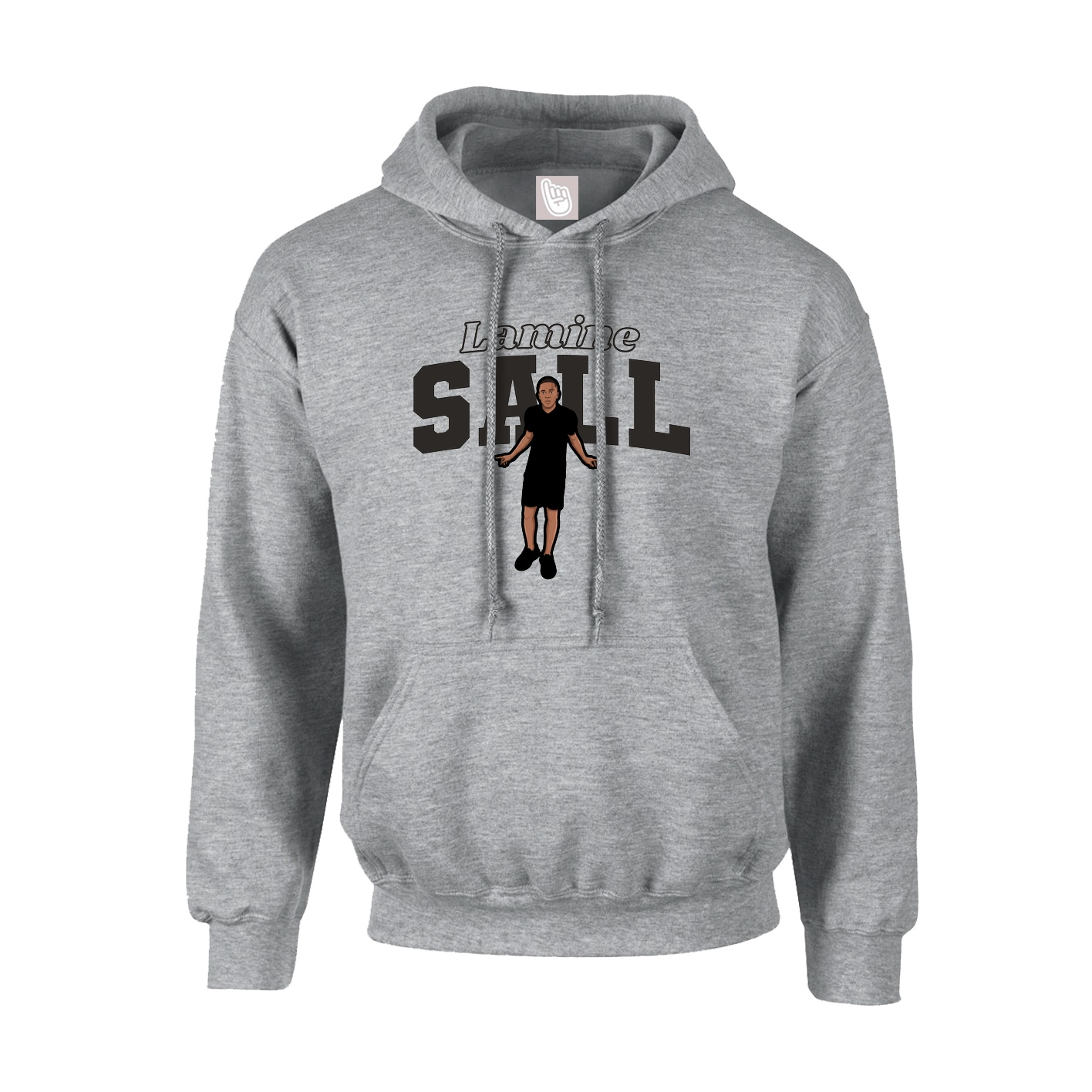 Hoodie — Name Arch in Grey