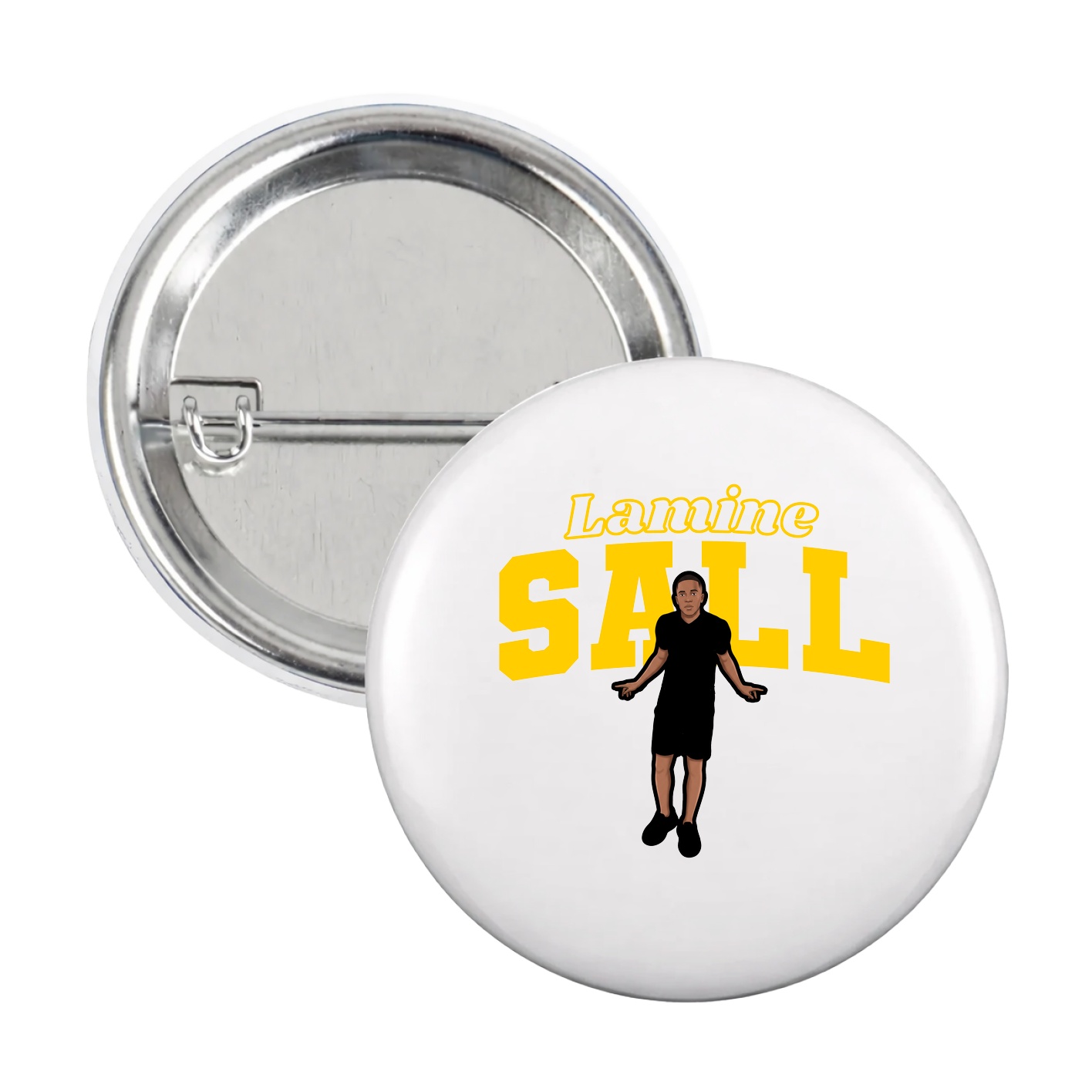 Game Day Button — Name Arch in White