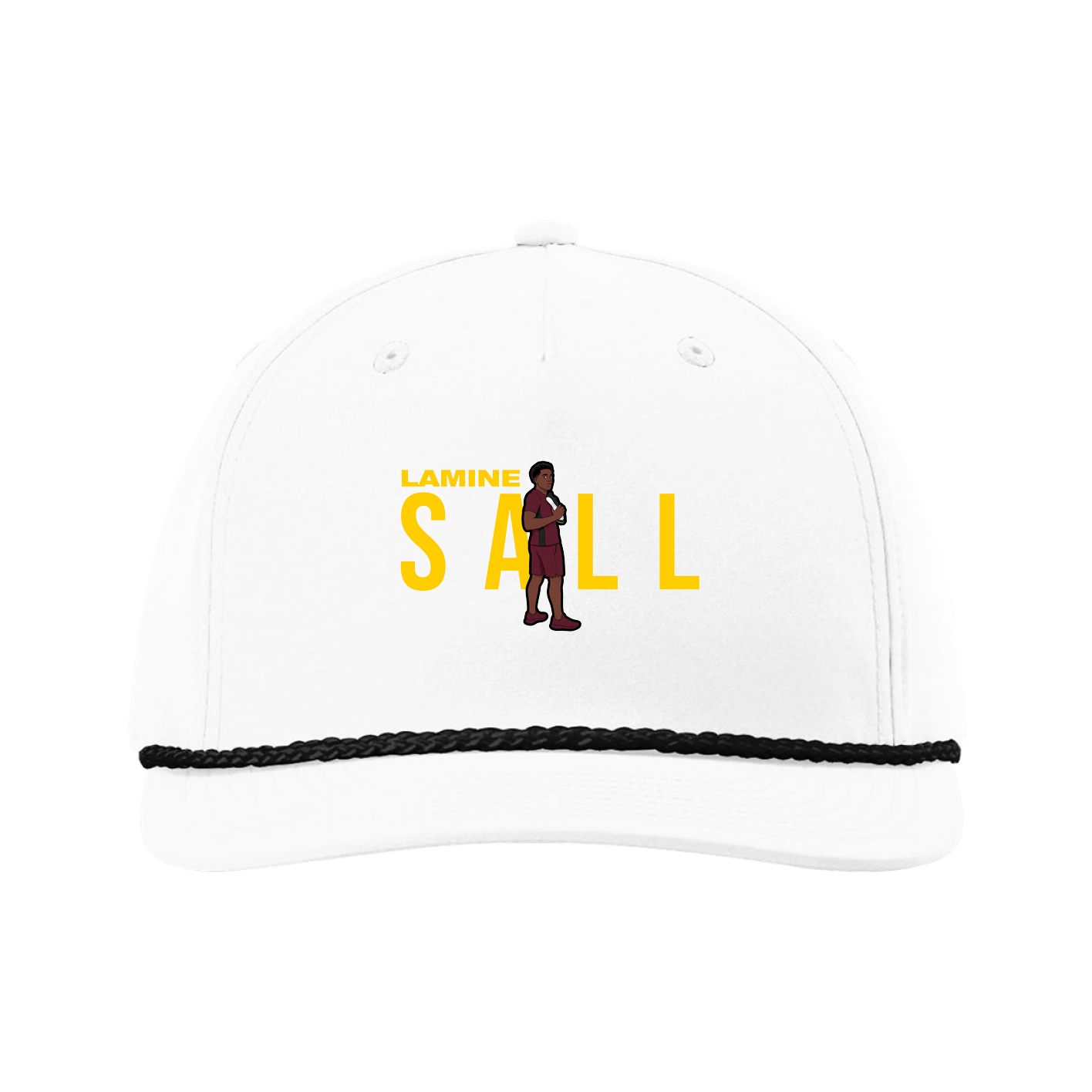 Five-Panel Classic Rope Cap — Player Name in White