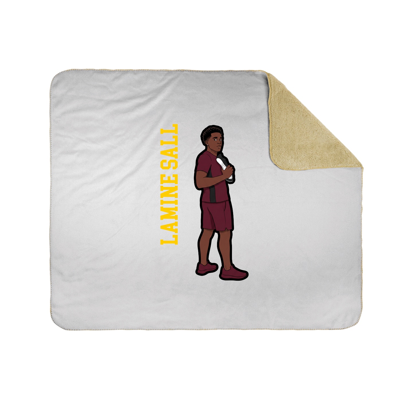 Throw Blanket — Name Vertical in White