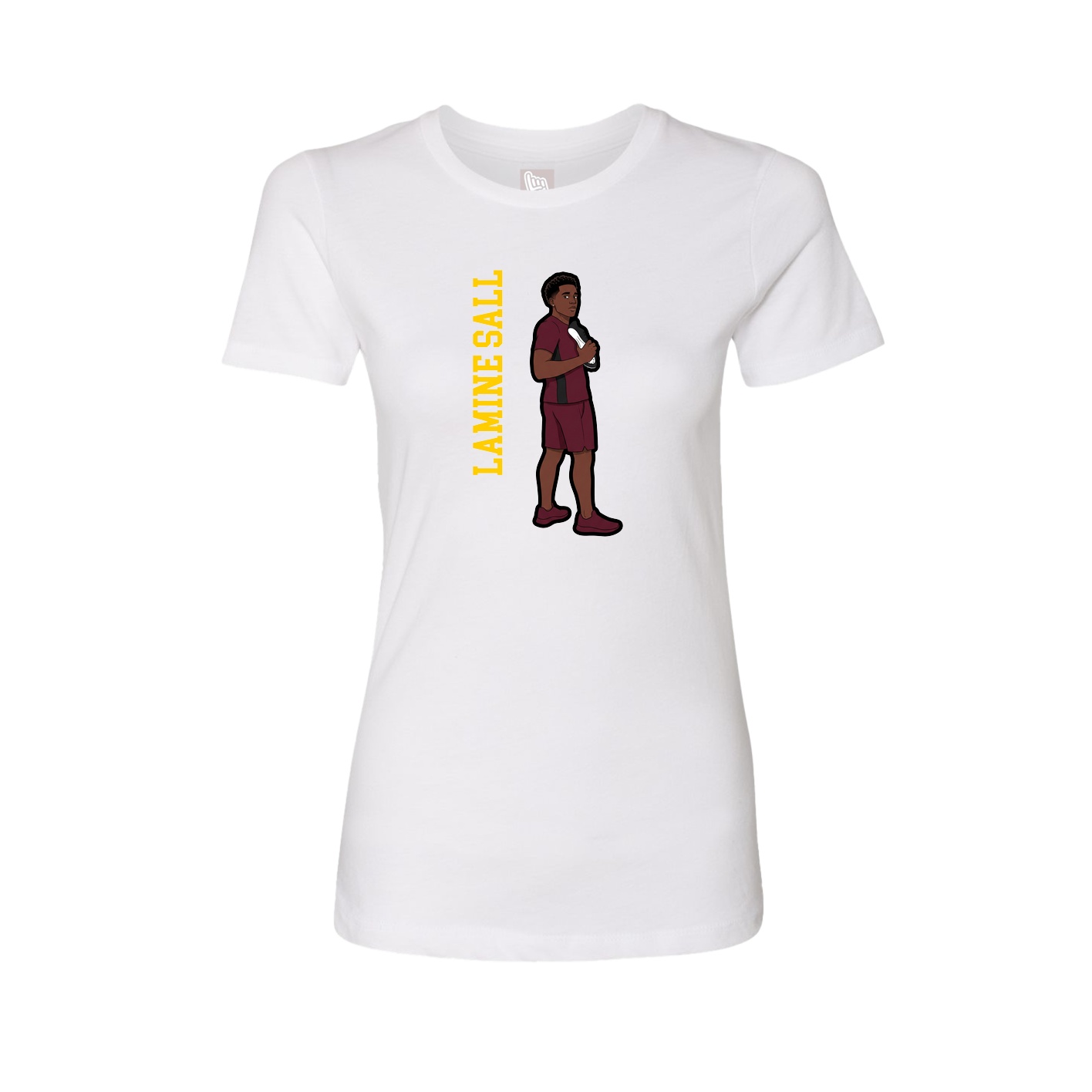 Fitted Women's Tee — Name Vertical in White