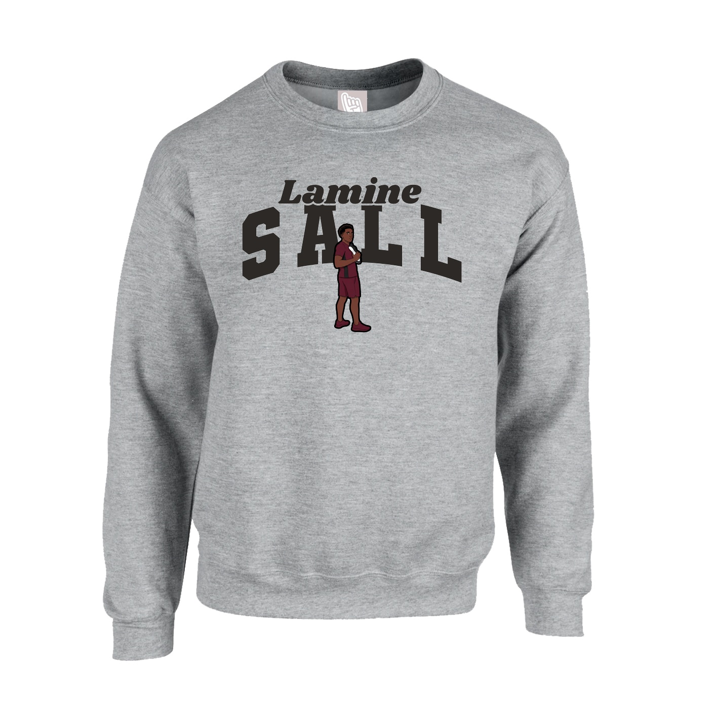Fleece Crew — Signature Arch in Grey