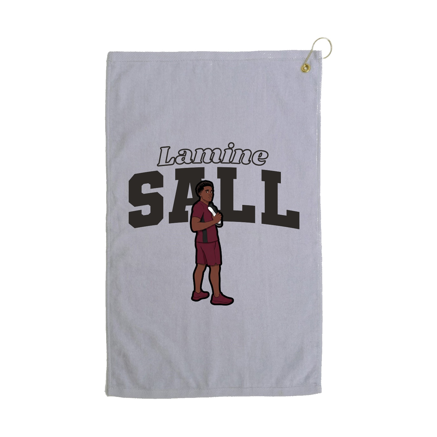 Golf Towel — Name Arch in Grey