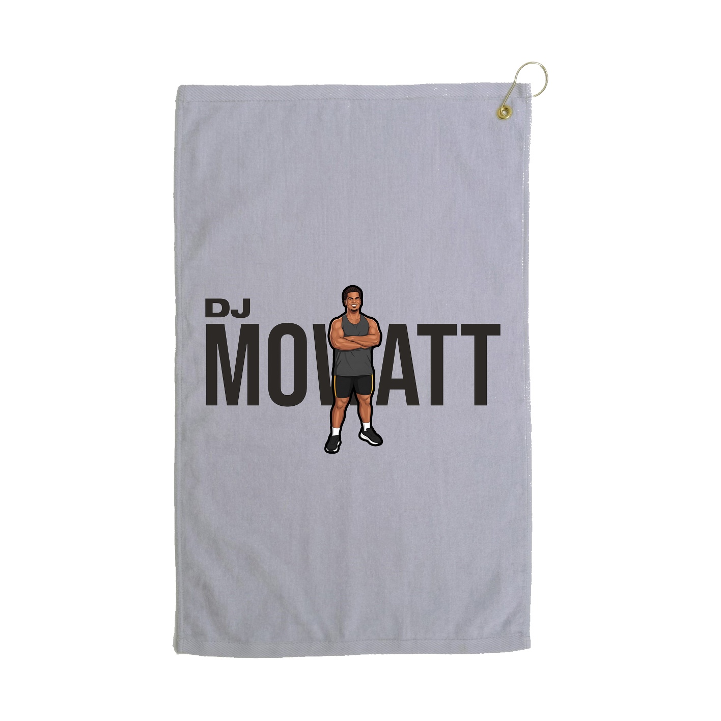 Golf Towel — Player Name in Grey