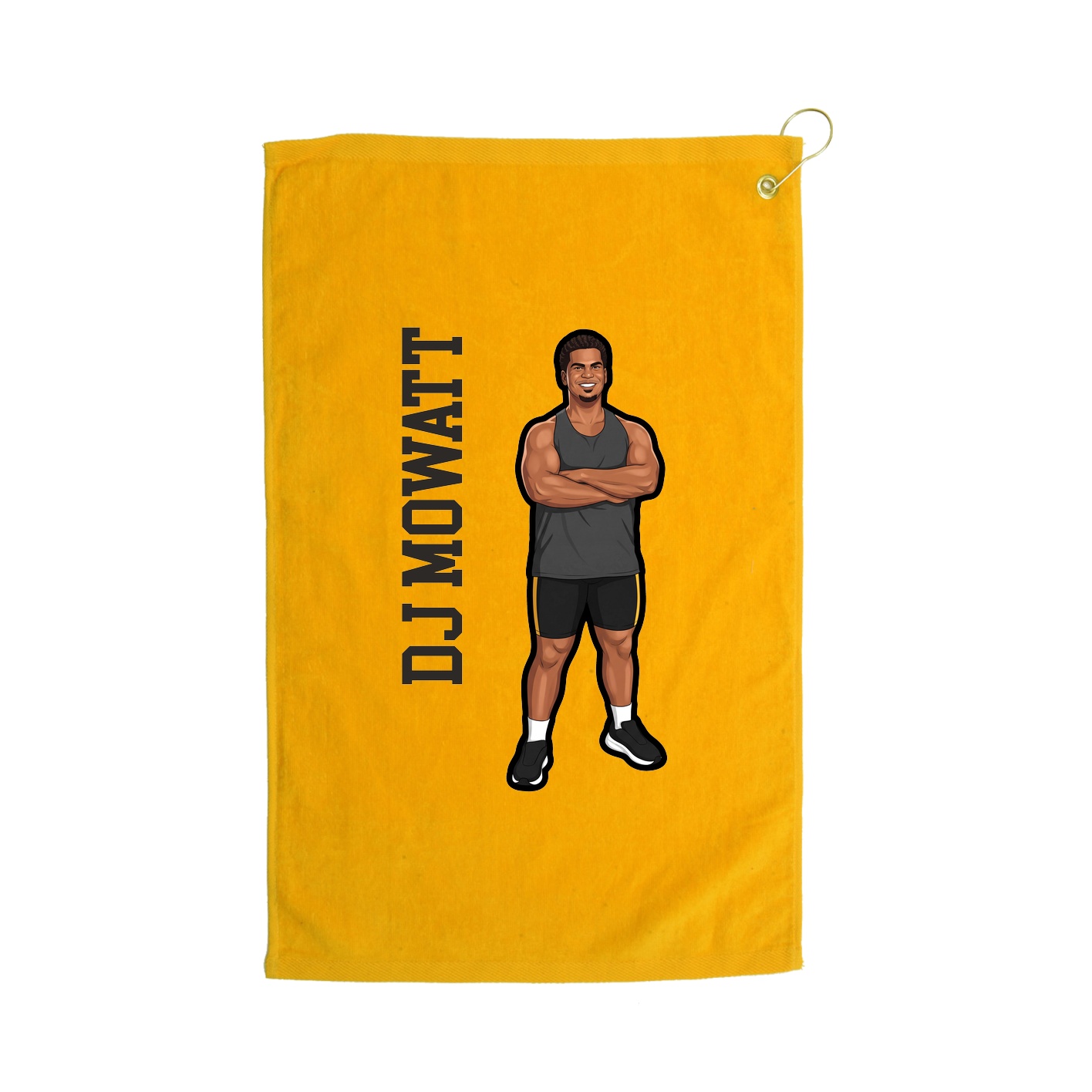 Golf Towel — Name Vertical in Gold
