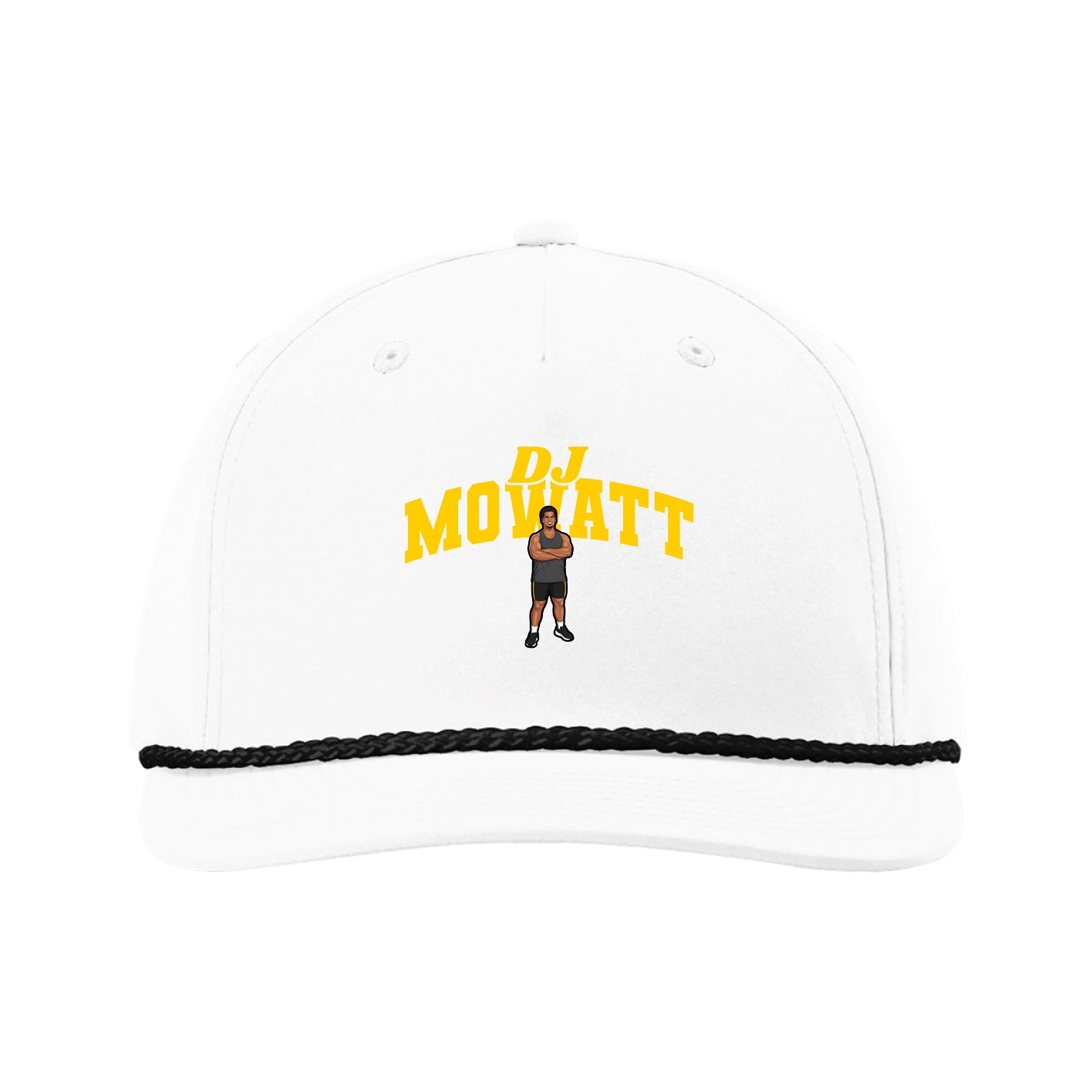 Five-Panel Classic Rope Cap — Signature Arch in White