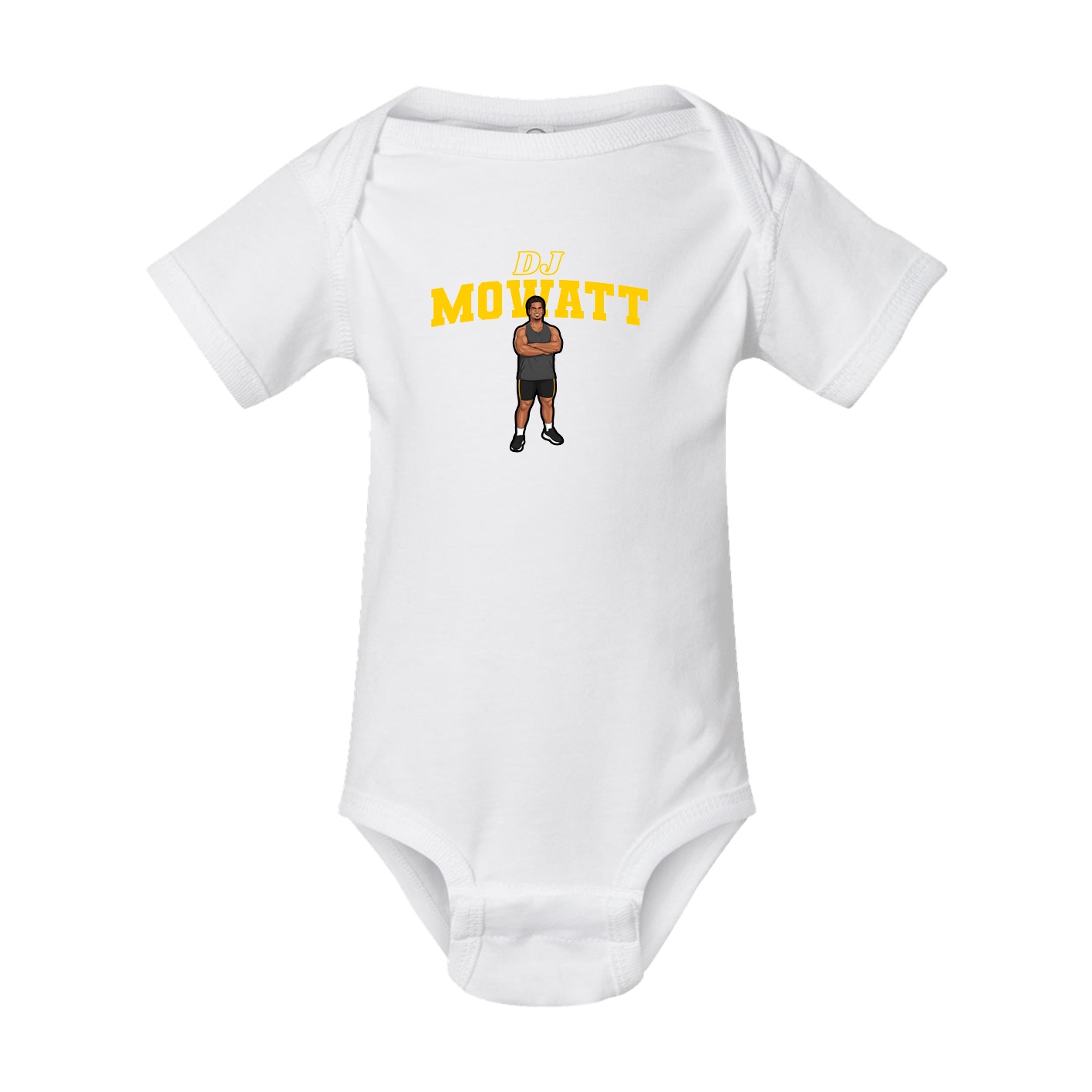 Baby Onesie — Name Arch in White