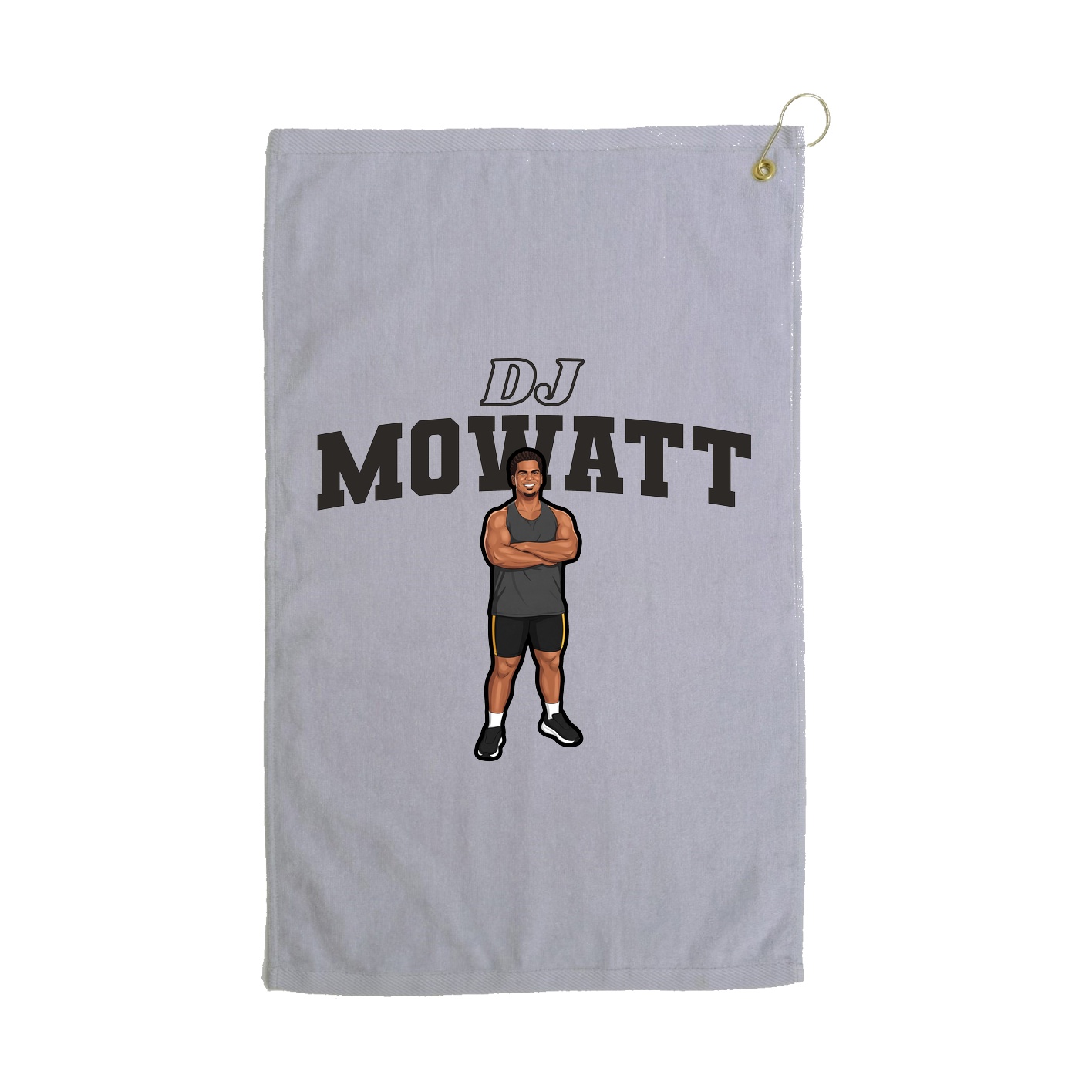 Golf Towel — Name Arch in Grey