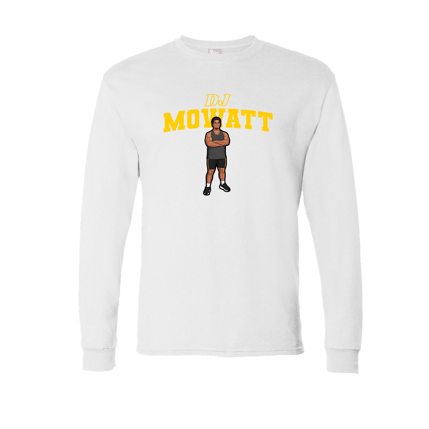 Long Sleeve Tee — Name Arch in White