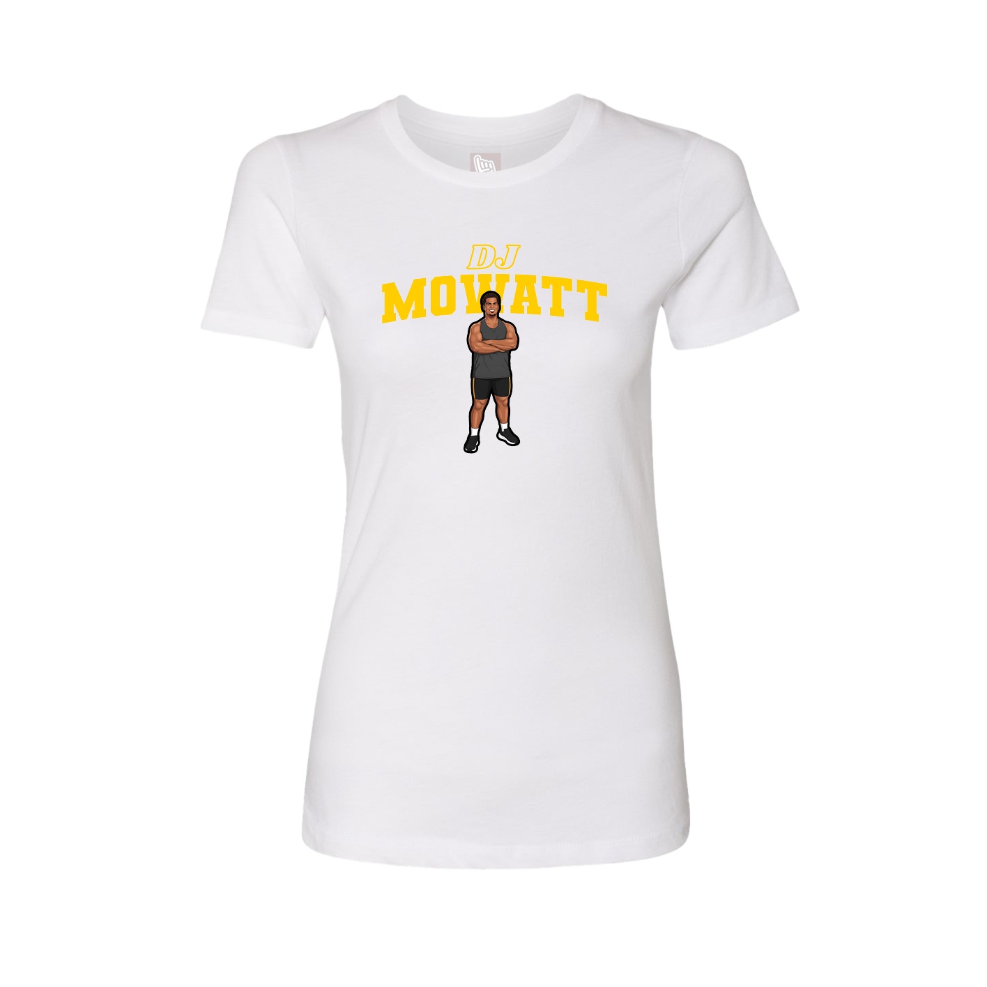 Fitted Women's Tee — Name Arch in White