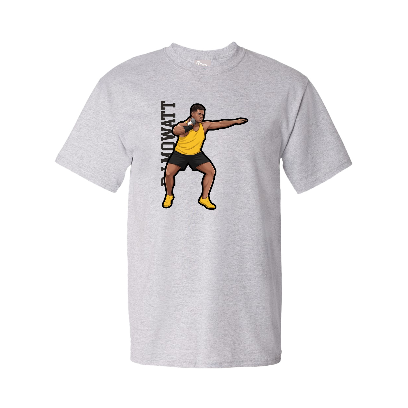 Tee — Name Vertical in Grey