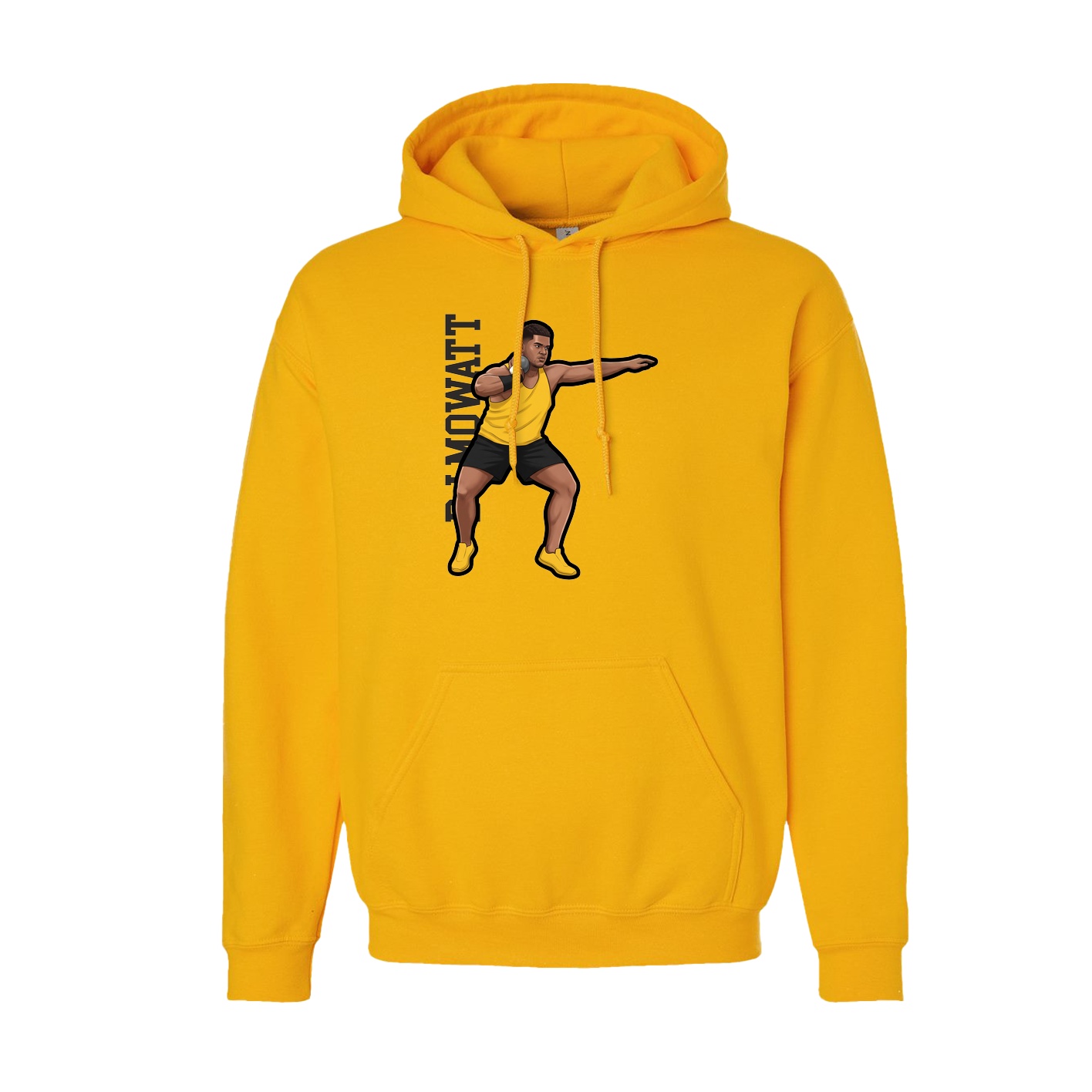 Youth Hoodie — Name Vertical in Gold