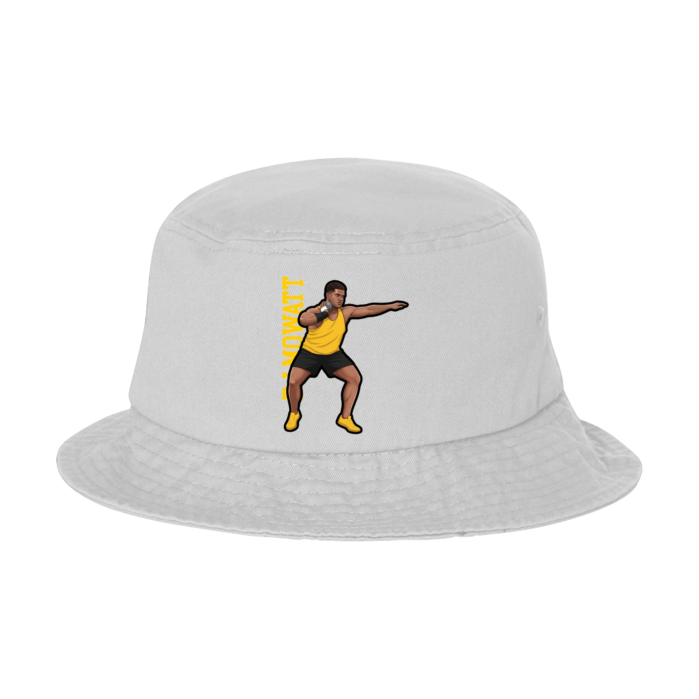 Bucket Cap — Name Vertical in White
