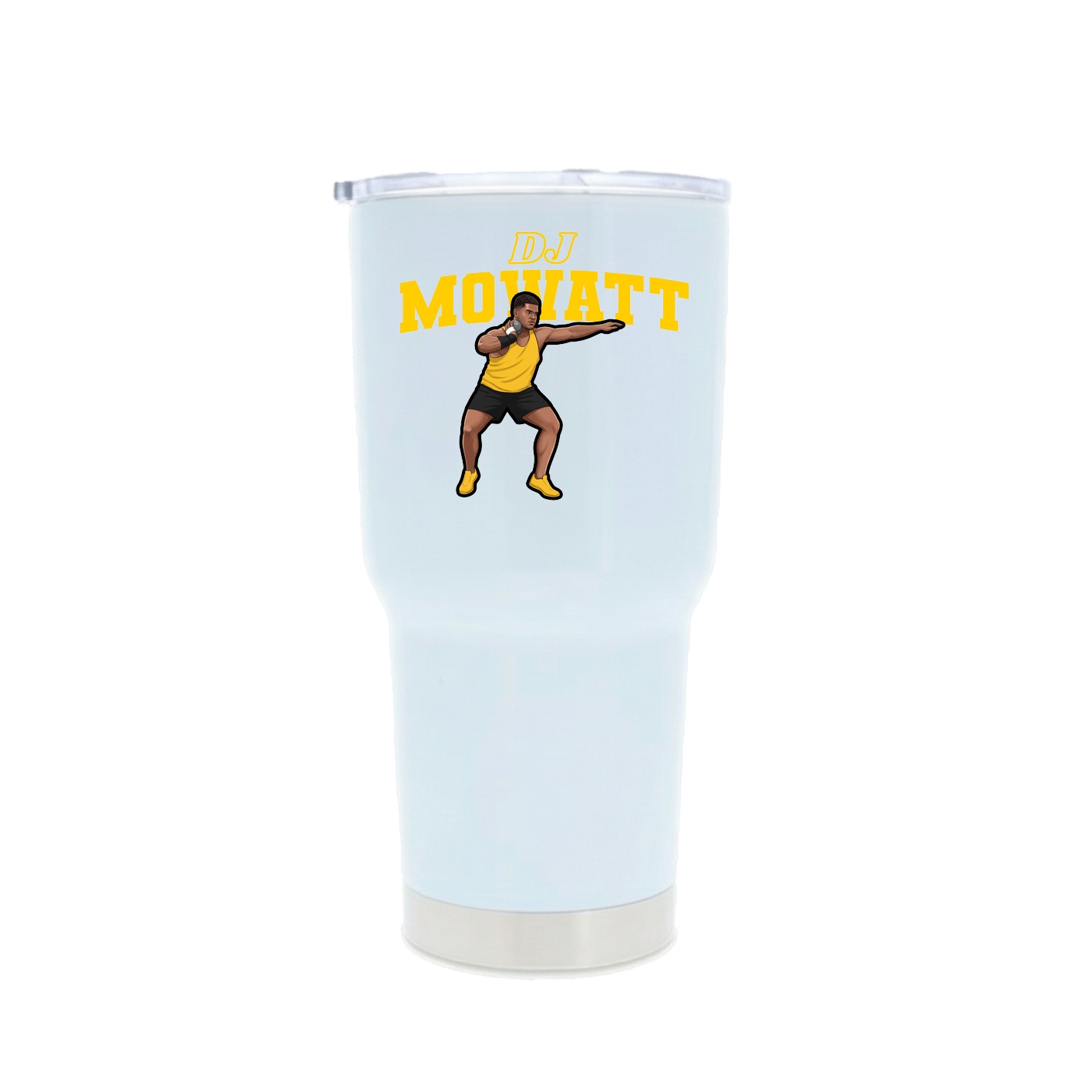 30oz Stainless Steel Tumbler — Name Arch in White