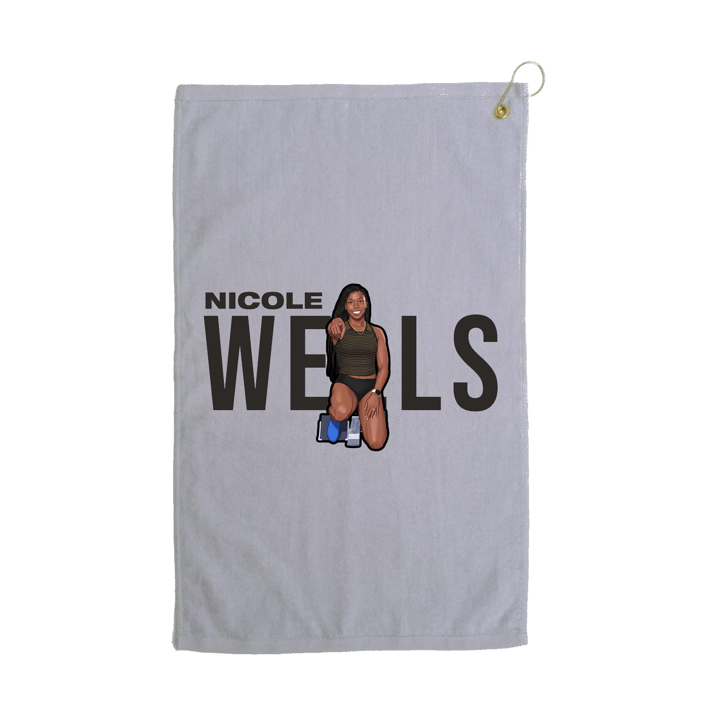 Golf Towel — Player Name in Grey