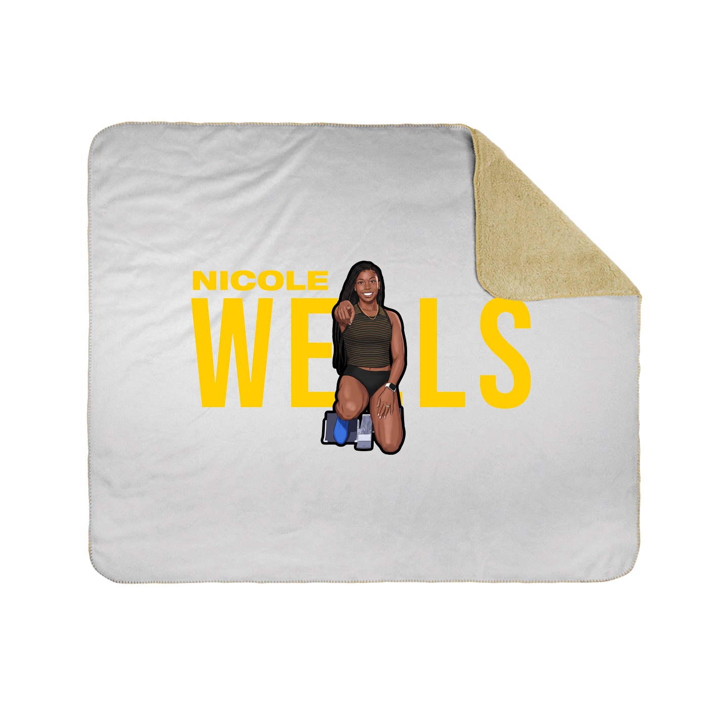 Throw Blanket — Player Name in White
