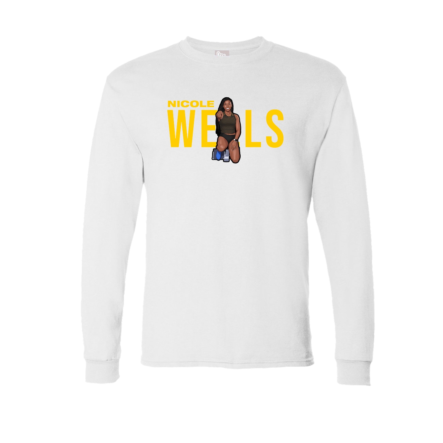 Long Sleeve Tee — Player Name in White