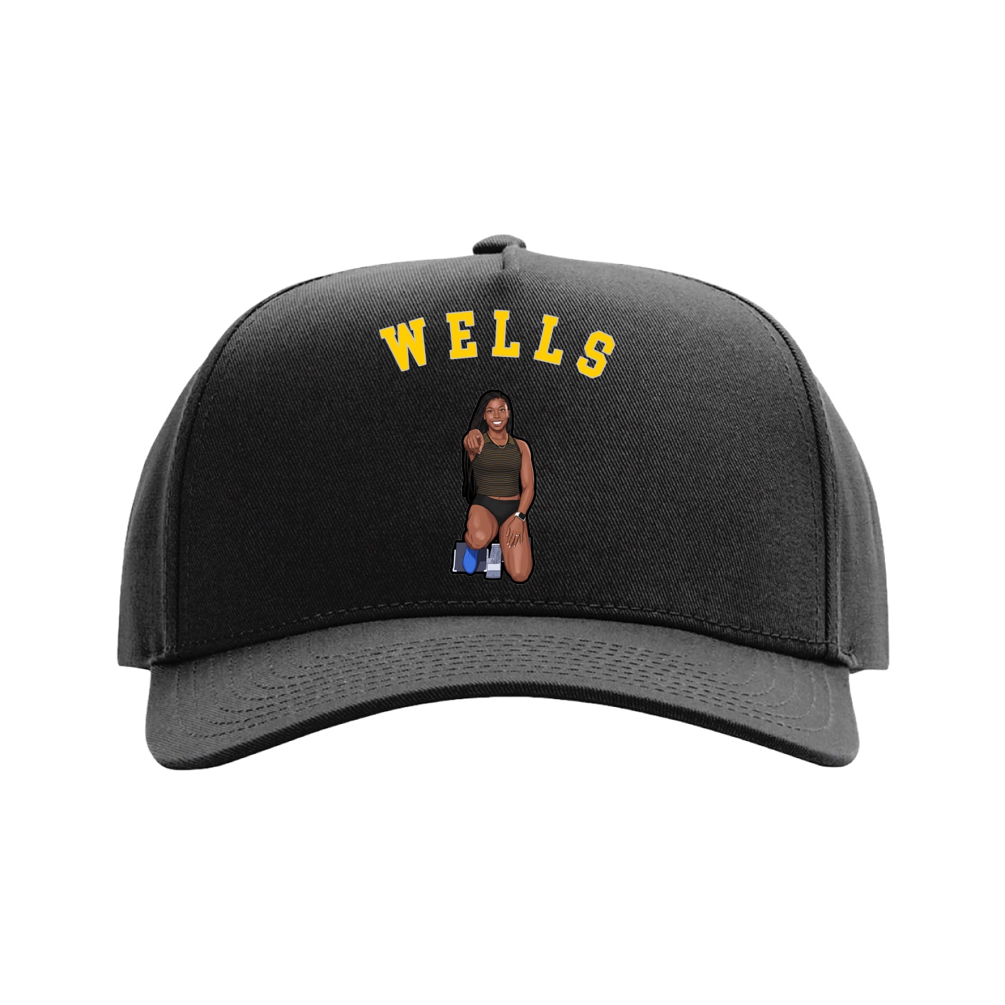 Full Fabric Five-Panel Champ Cap — Shirsey Arch in Black