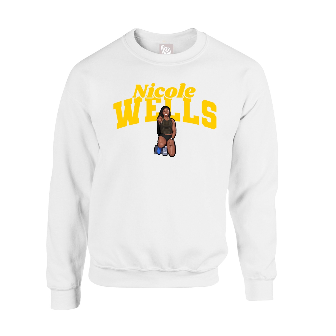 Fleece Crew — Signature Arch in White