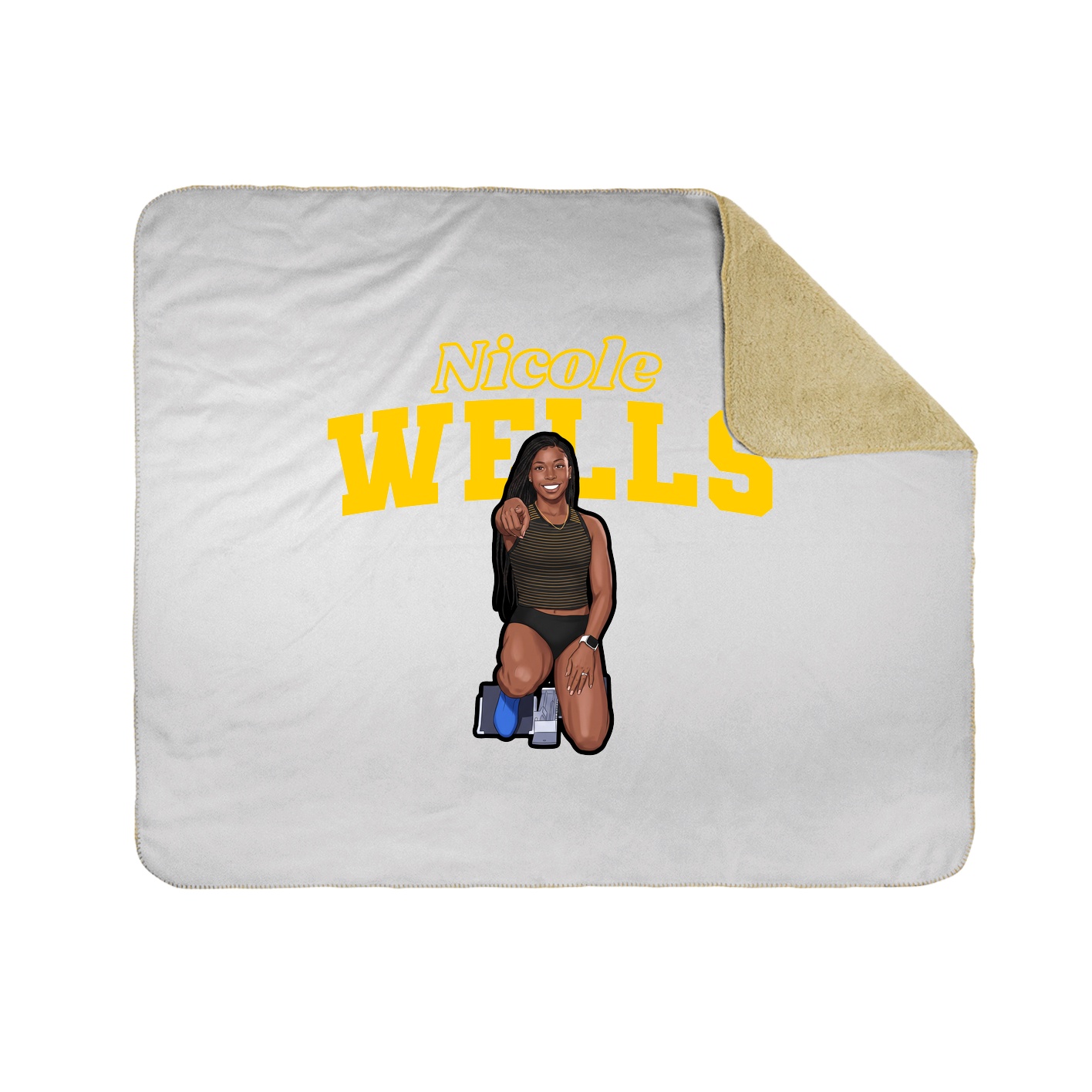 Throw Blanket — Name Arch in White