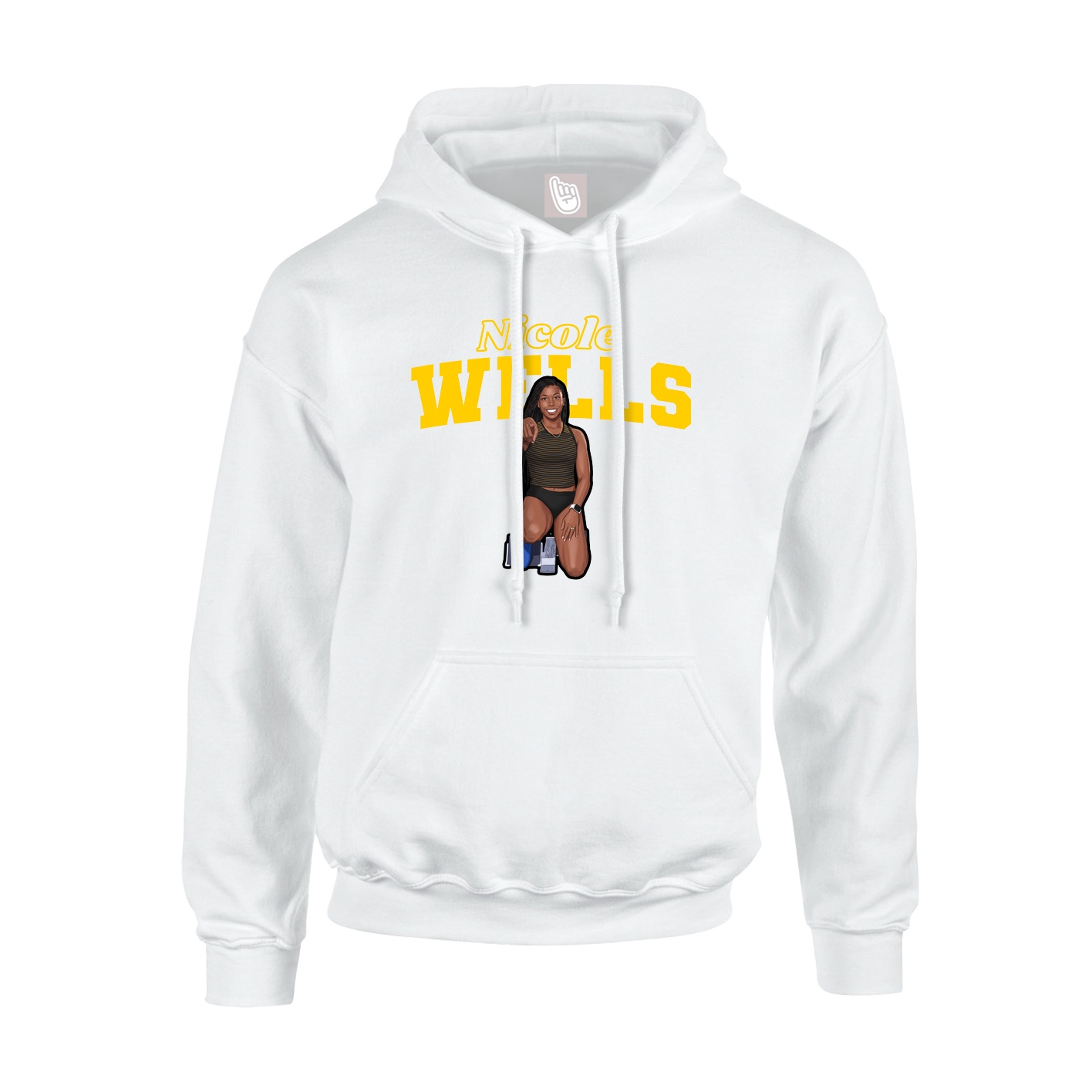 Hoodie — Name Arch in White