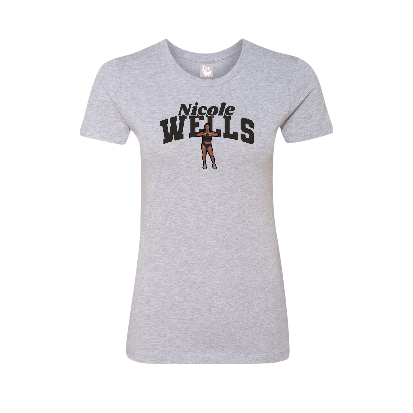 Fitted Women's Tee — Signature Arch in Grey