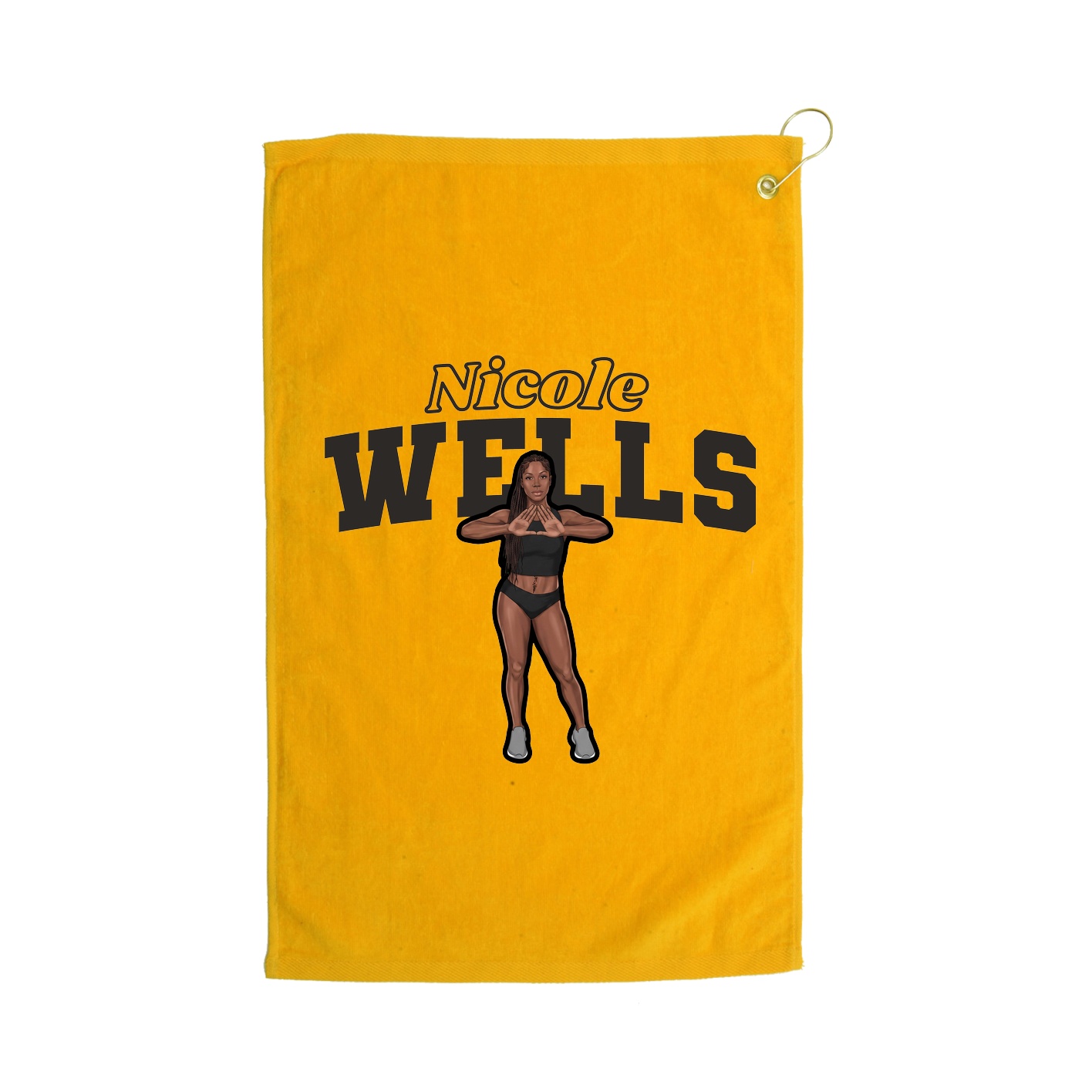 Golf Towel — Name Arch in Gold