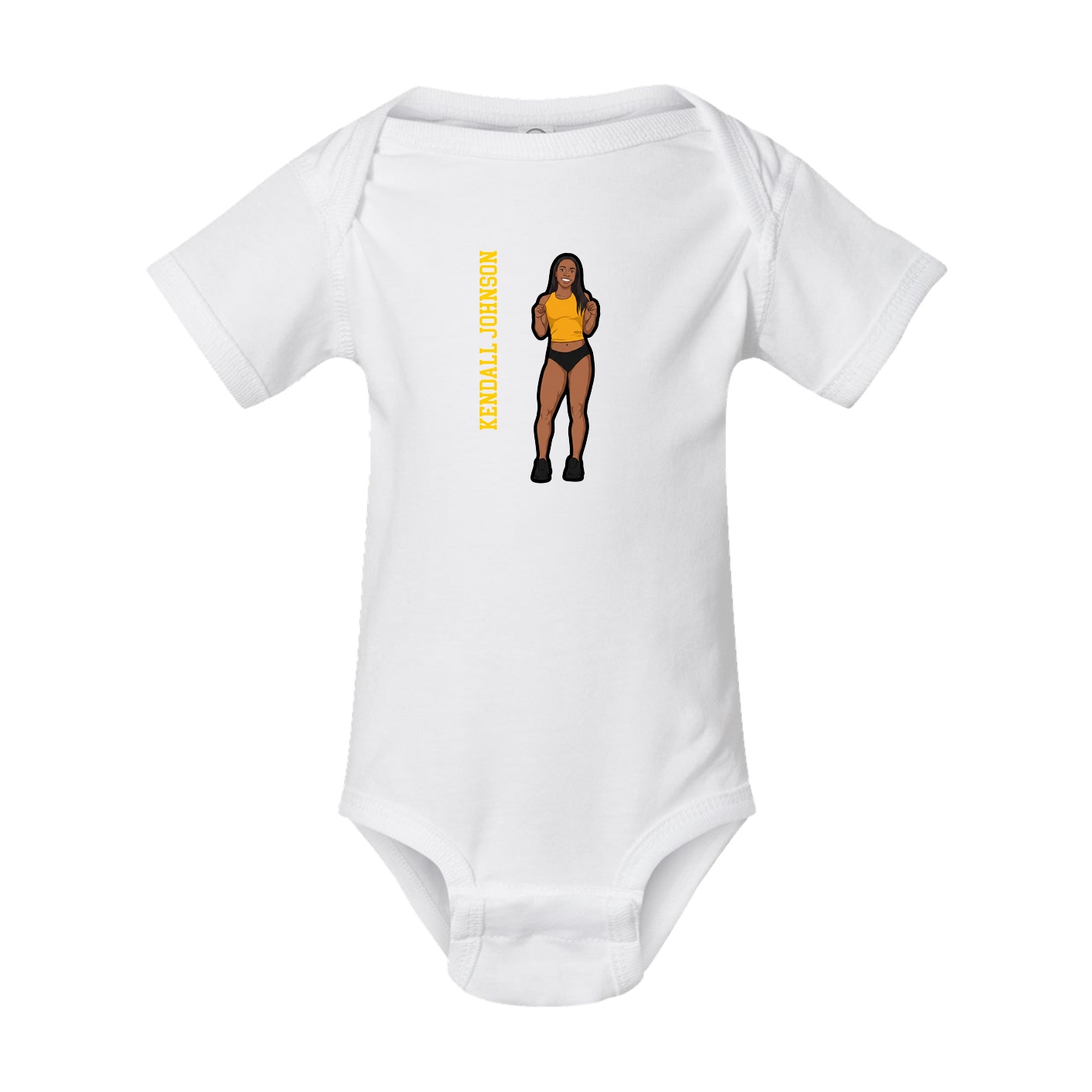 Baby Onesie — Name Vertical in White