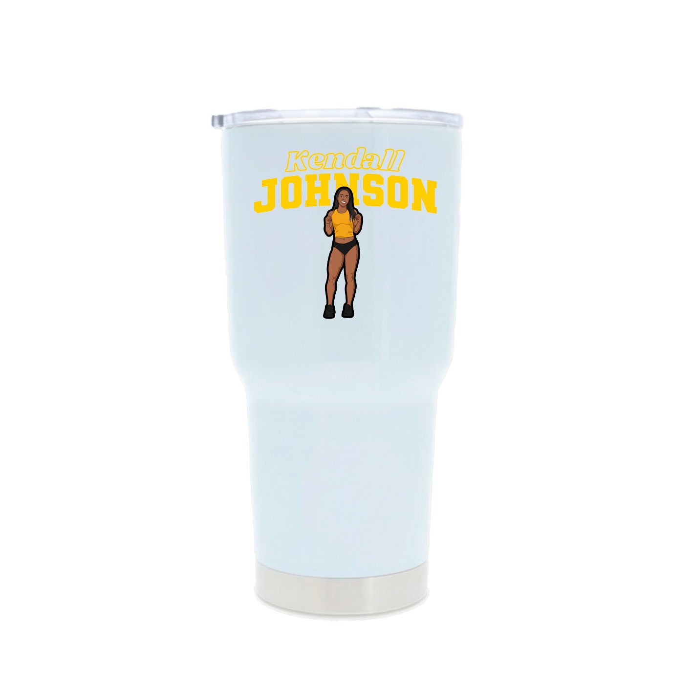 30oz Stainless Steel Tumbler — Name Arch in White