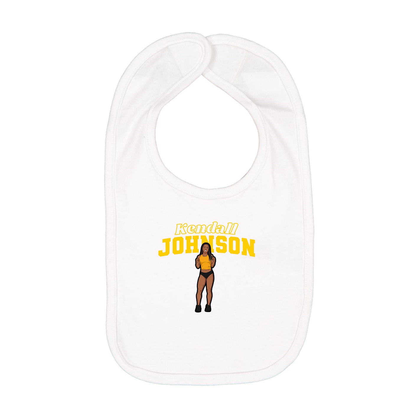 Infant Bib — Name Arch in White