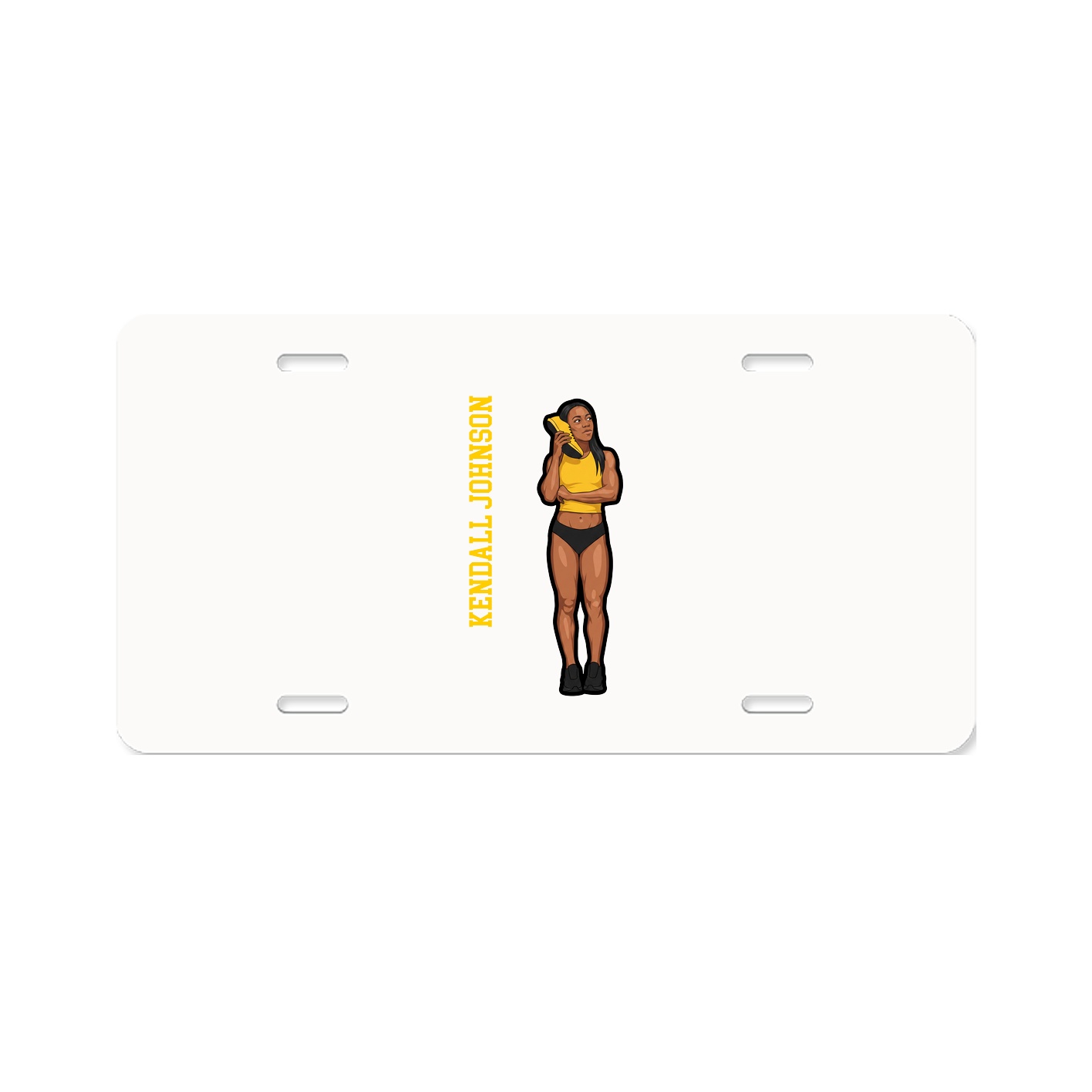 License Plate — Name Vertical in Classic
