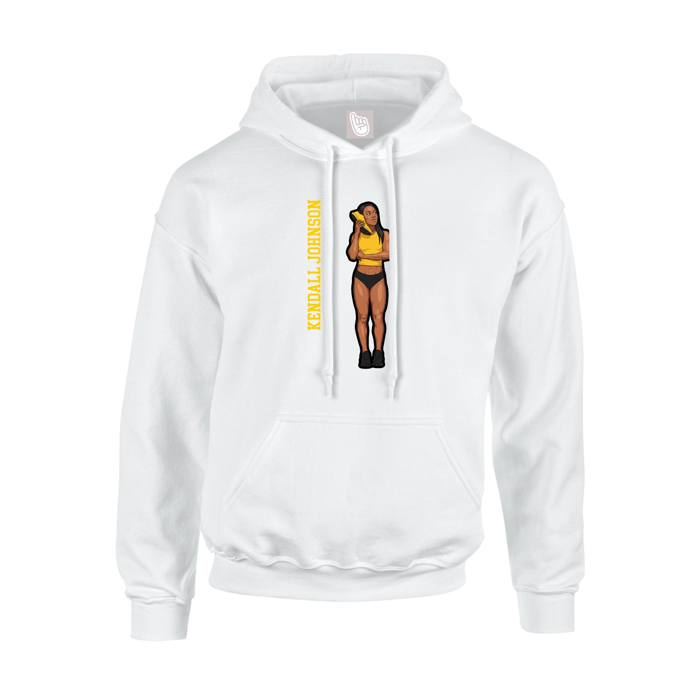 Hoodie — Name Vertical in White