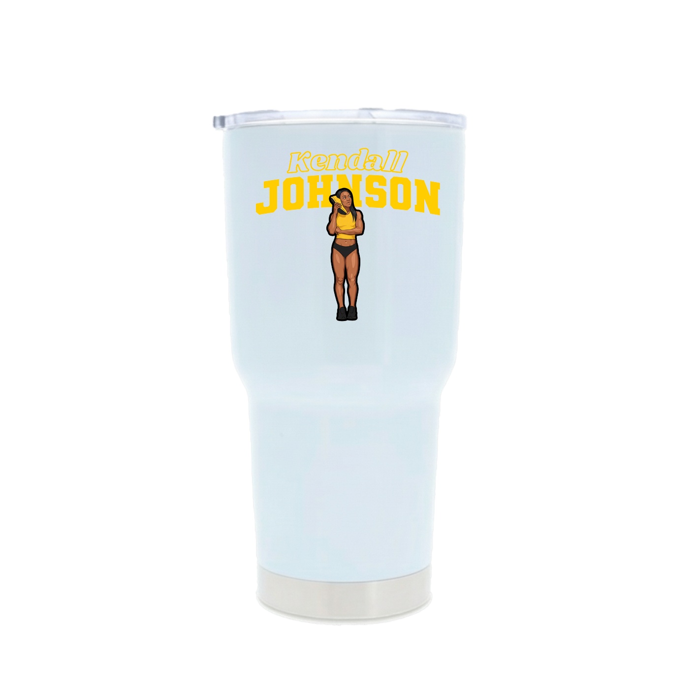 30oz Stainless Steel Tumbler — Name Arch in White