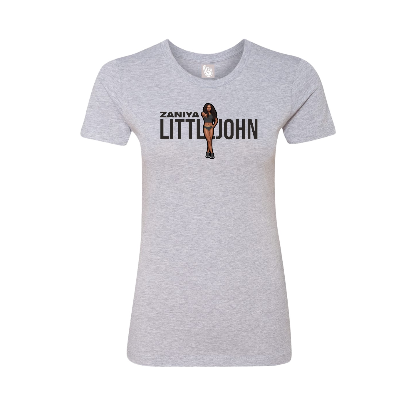 Fitted Women's Tee — Player Name in Grey