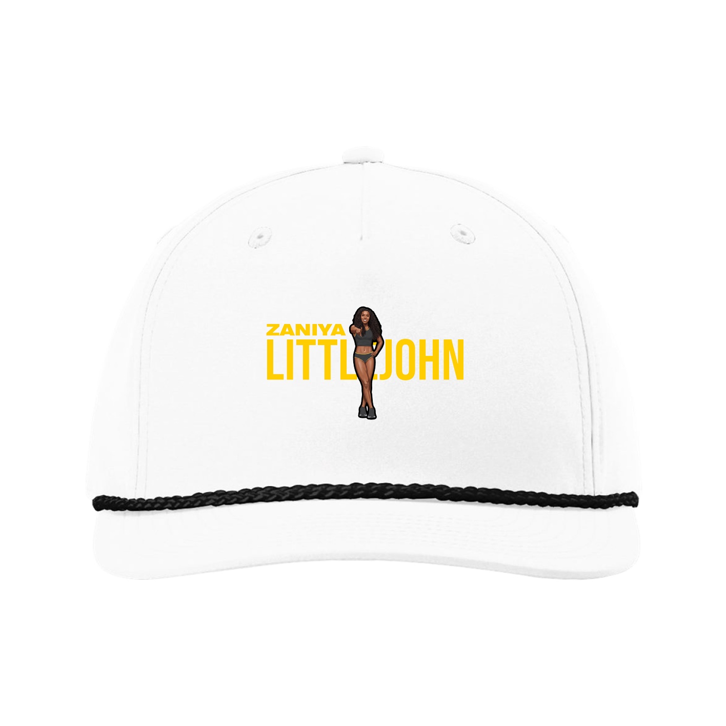 Five-Panel Classic Rope Cap — Player Name in White