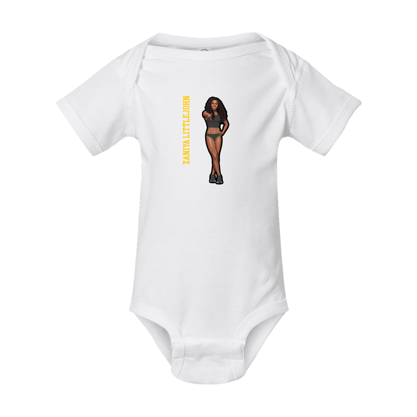 Baby Onesie — Name Vertical in White