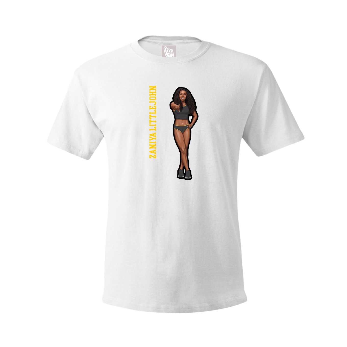 Youth Tee — Name Vertical in White