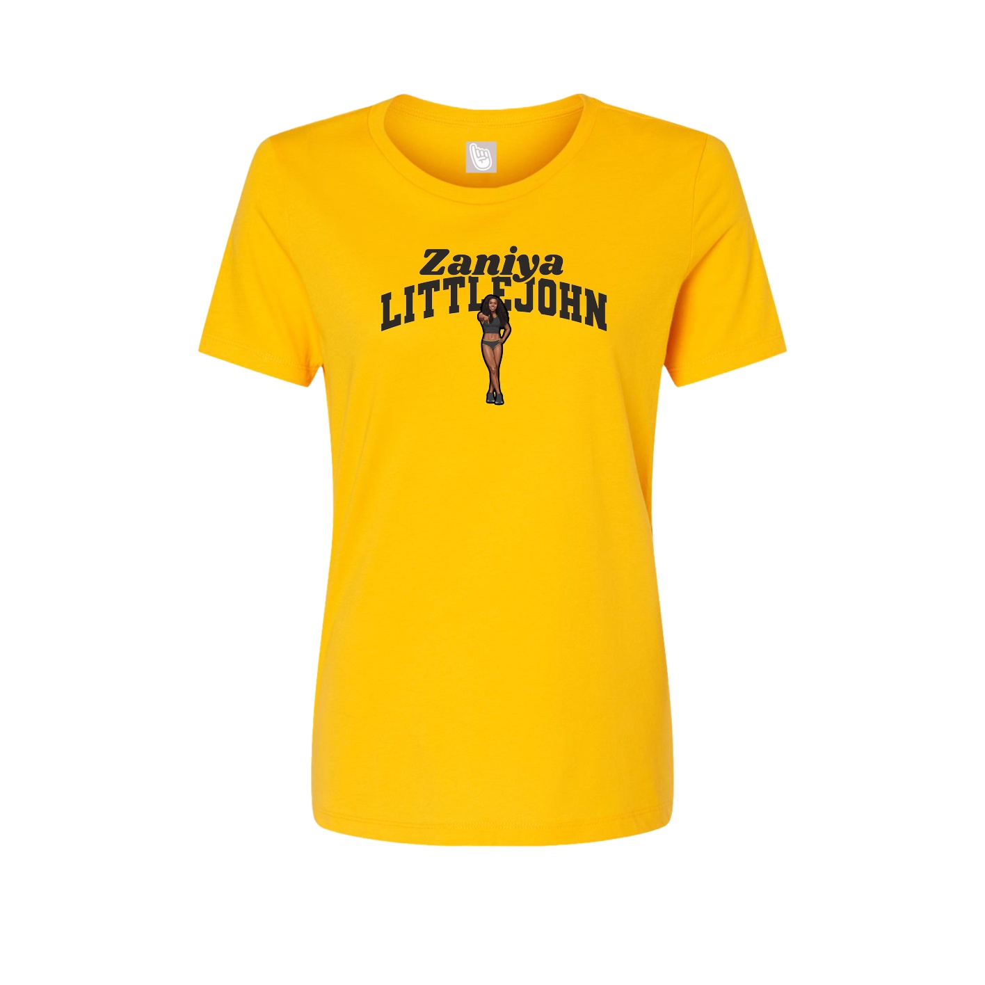 Fitted Women's Tee — Signature Arch in Gold