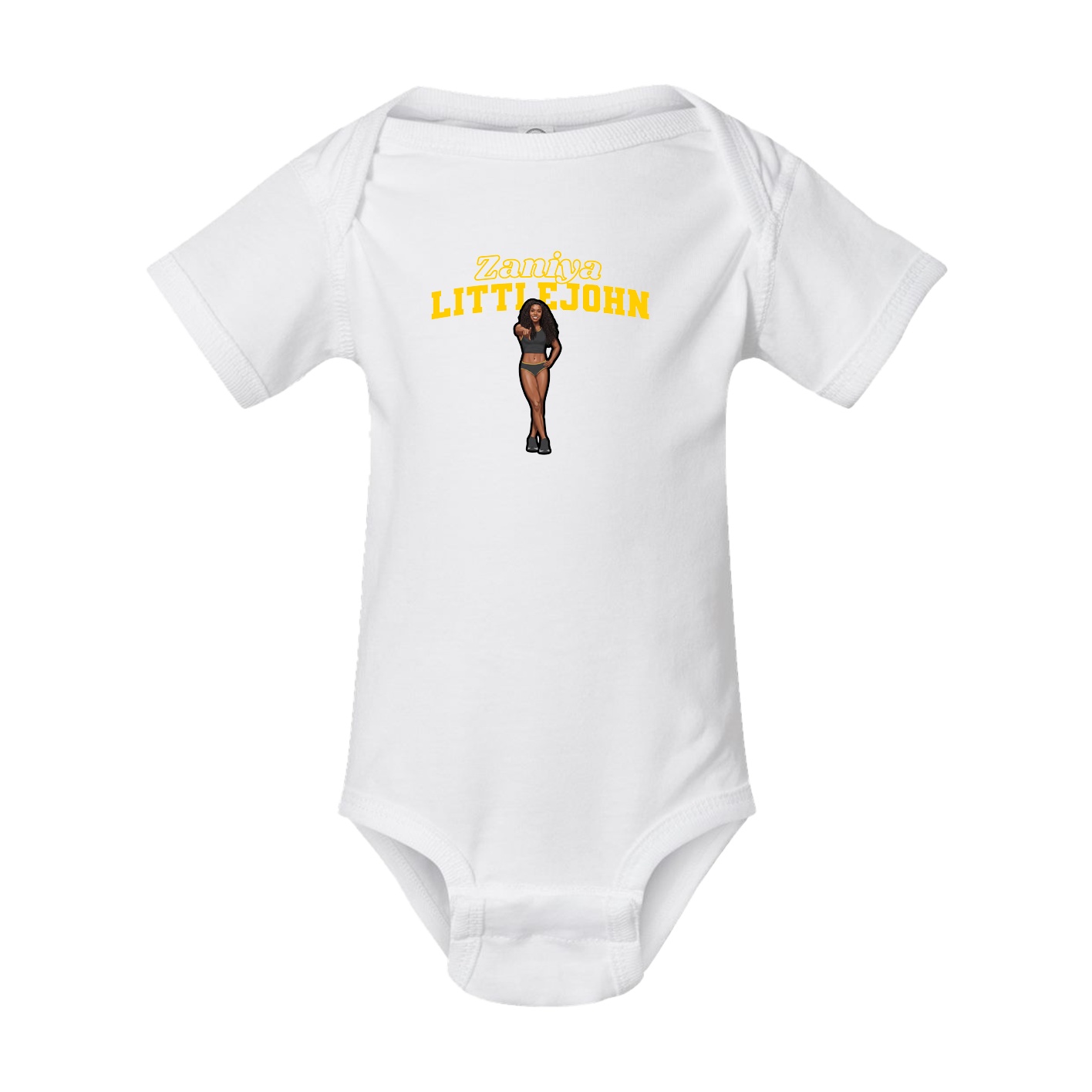 Baby Onesie — Name Arch in White