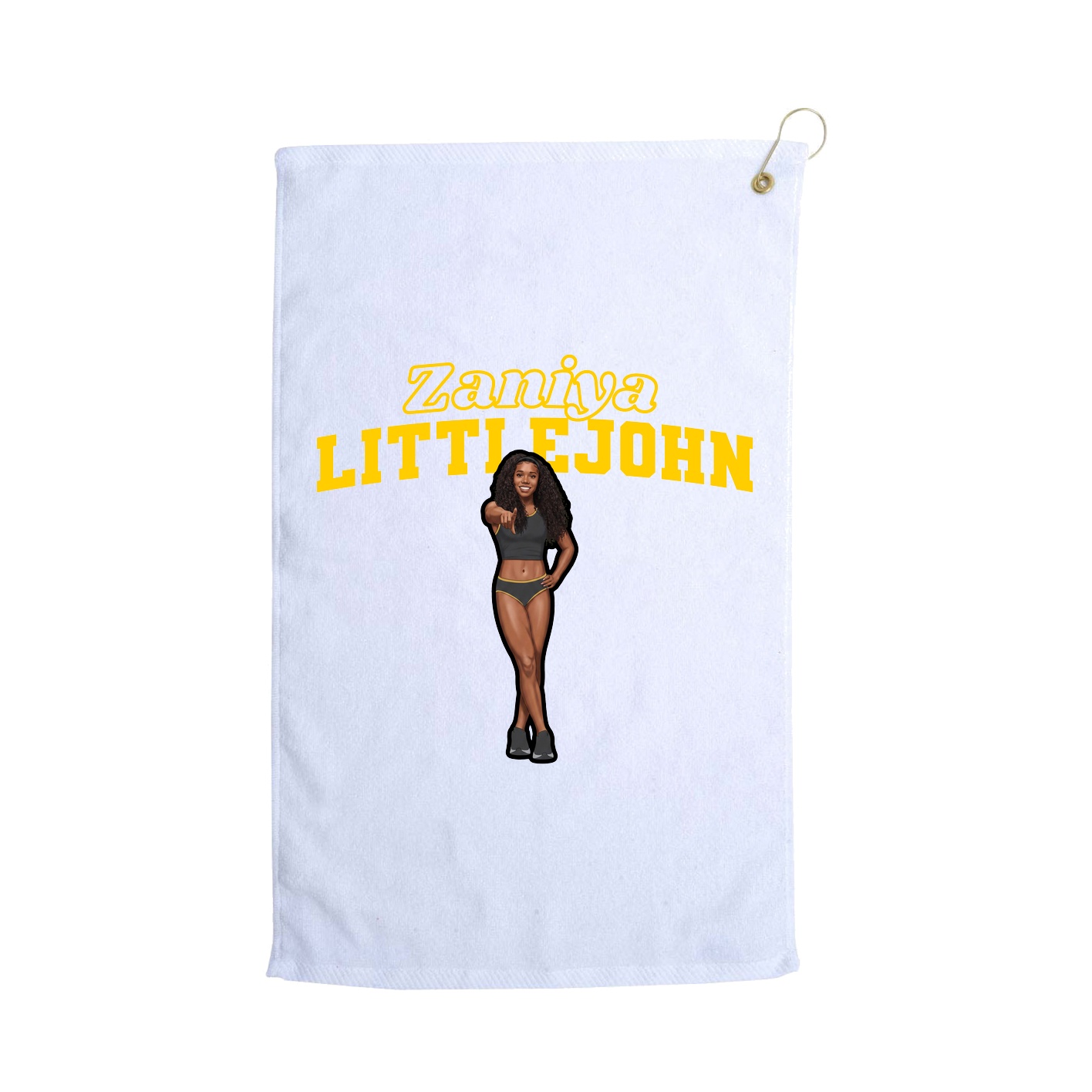 Golf Towel — Name Arch in White